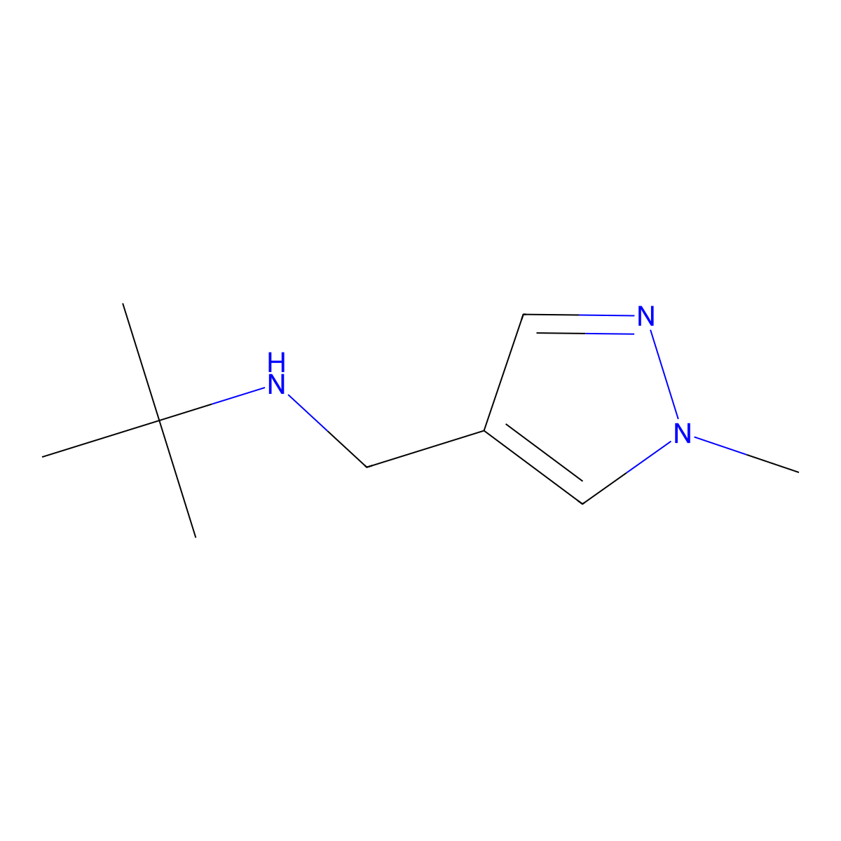 tert-butyl[(1-methyl-1H-pyrazol-4-yl)methyl]amine molecular structure, CAS 1152820-45-5