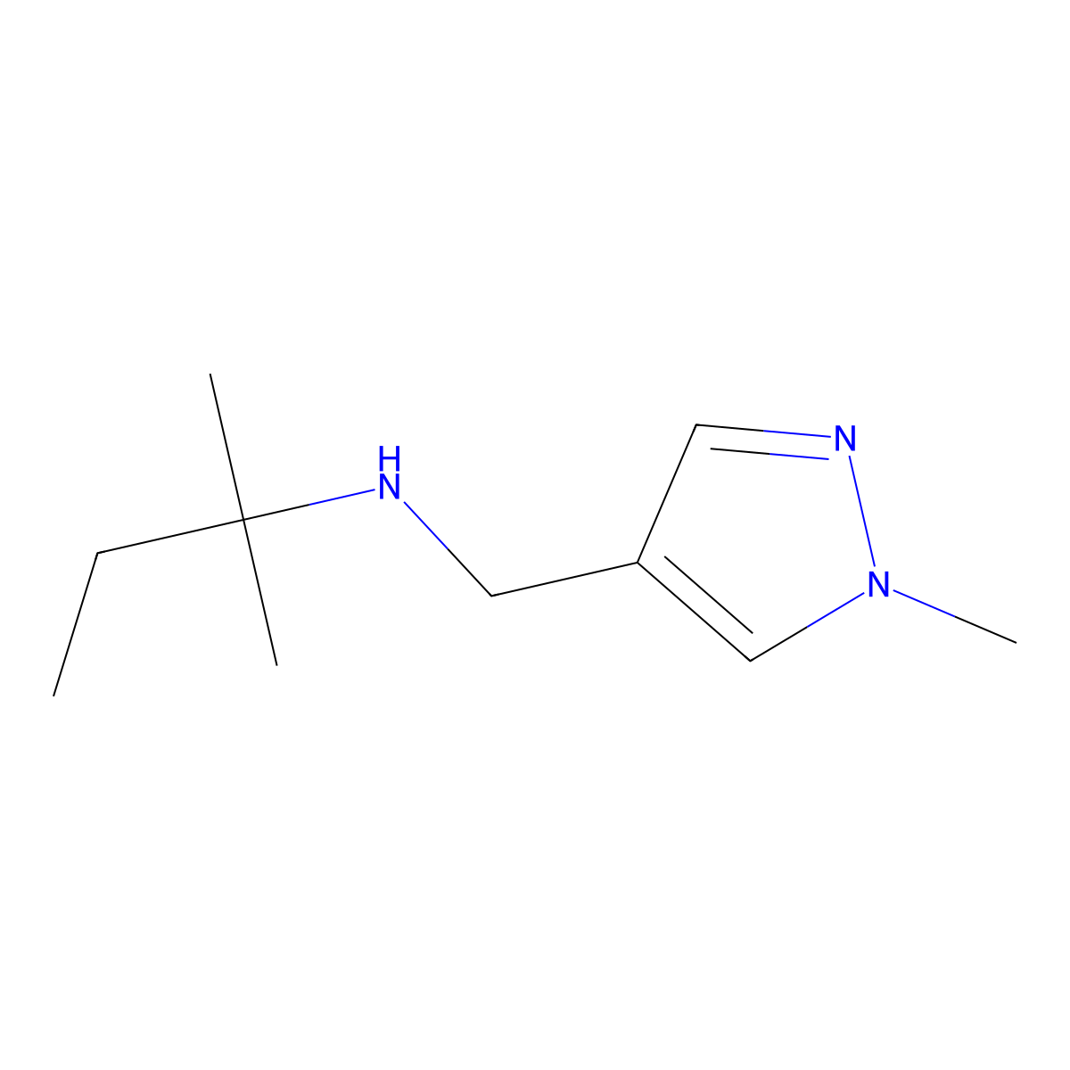 [(1-Methyl-1H-pyrazol-4-yl)methyl](2-methylbutan-2-yl)amine molecular structure, CAS 1152820-62-6