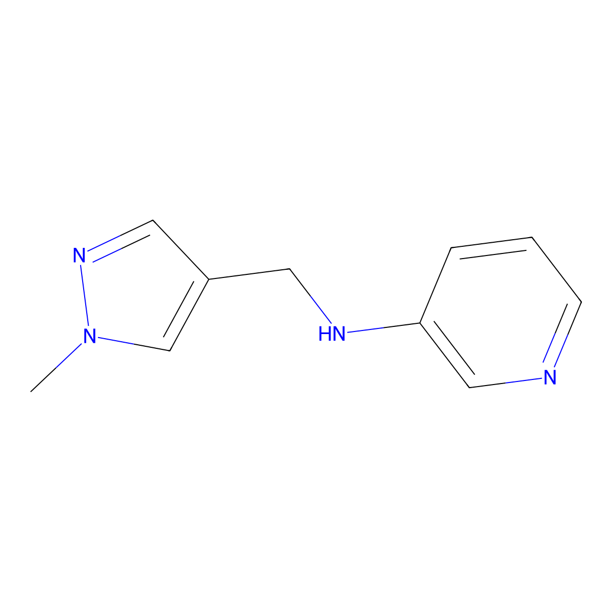 N-[(1-methyl-1H-pyrazol-4-yl)methyl]pyridin-3-amine molecular structure, CAS 1152820-66-0