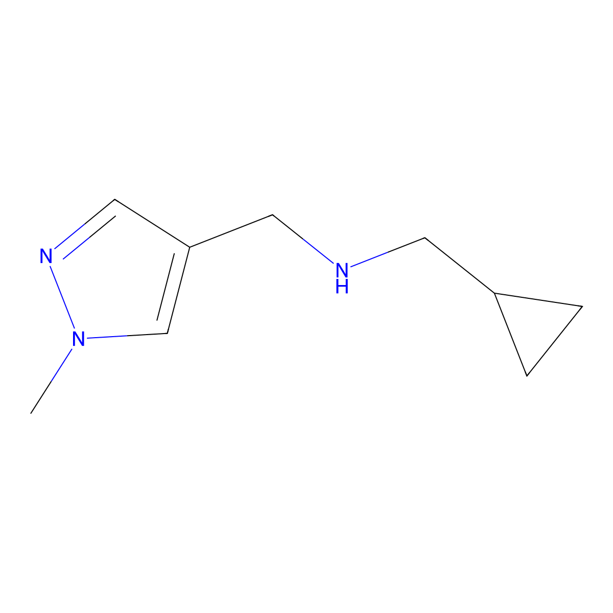 (Cyclopropylmethyl)[(1-methyl-1H-pyrazol-4-yl)methyl]amine molecular structure, CAS 1152820-71-7