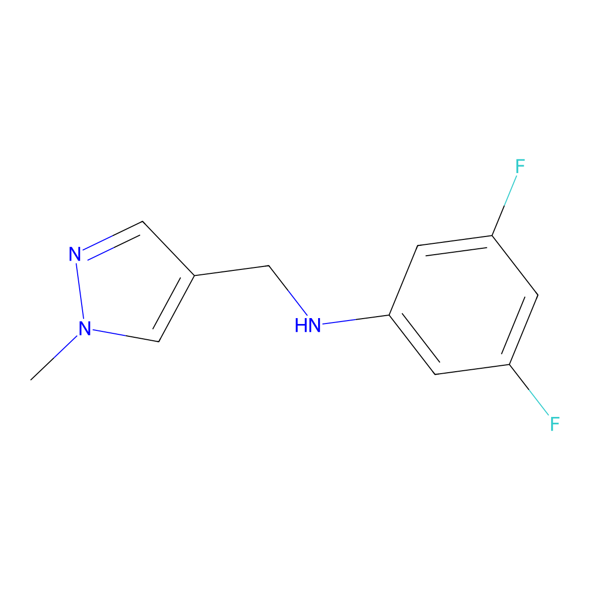 3,5-Difluoro-N-((1-methyl-1h-pyrazol-4-yl)methyl)aniline molecular structure, CAS 1152821-00-5