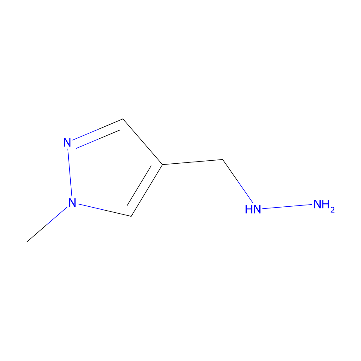 4-(hydrazinylmethyl)-1-methyl-1H-pyrazole molecular structure, CAS 1152822-39-3