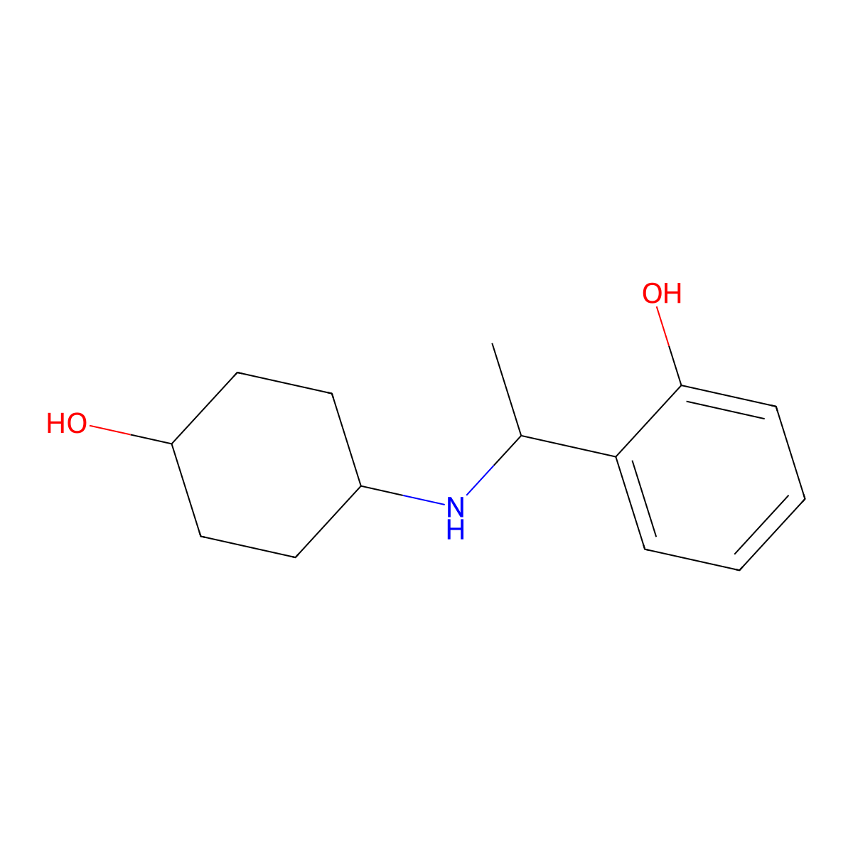 2-(1-((4-Hydroxycyclohexyl)amino)ethyl)phenol molecular structure, CAS 1152822-87-1