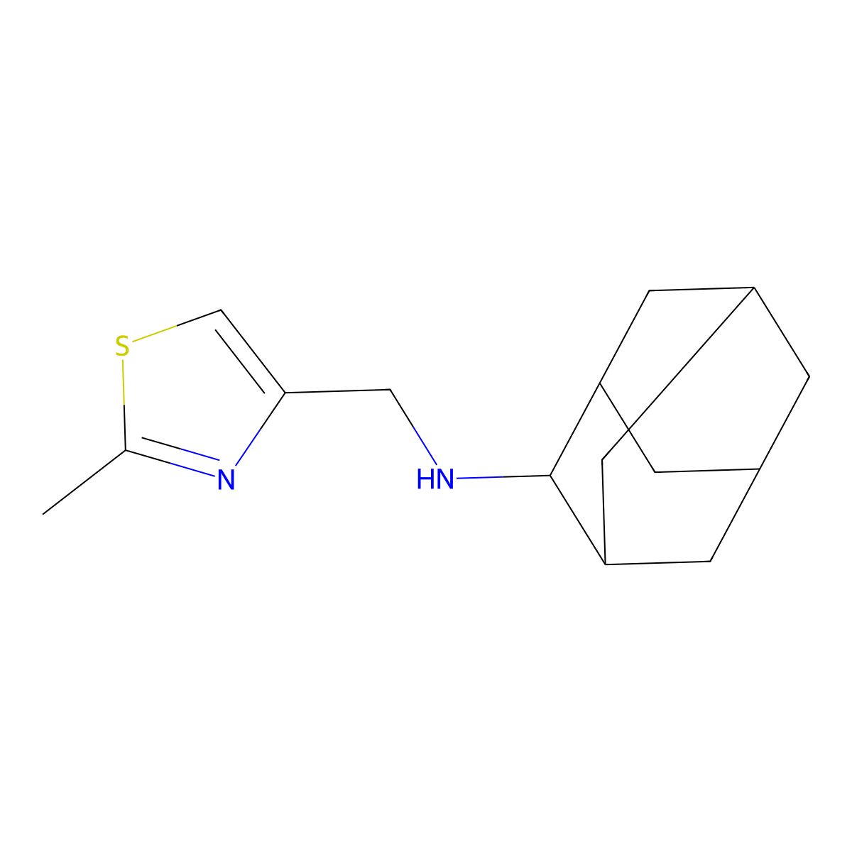 2-Methyl-N-tricyclo[3.3.1.13,7]dec-2-yl-4-thiazolemethanamine molecular structure, CAS 1152823-53-4