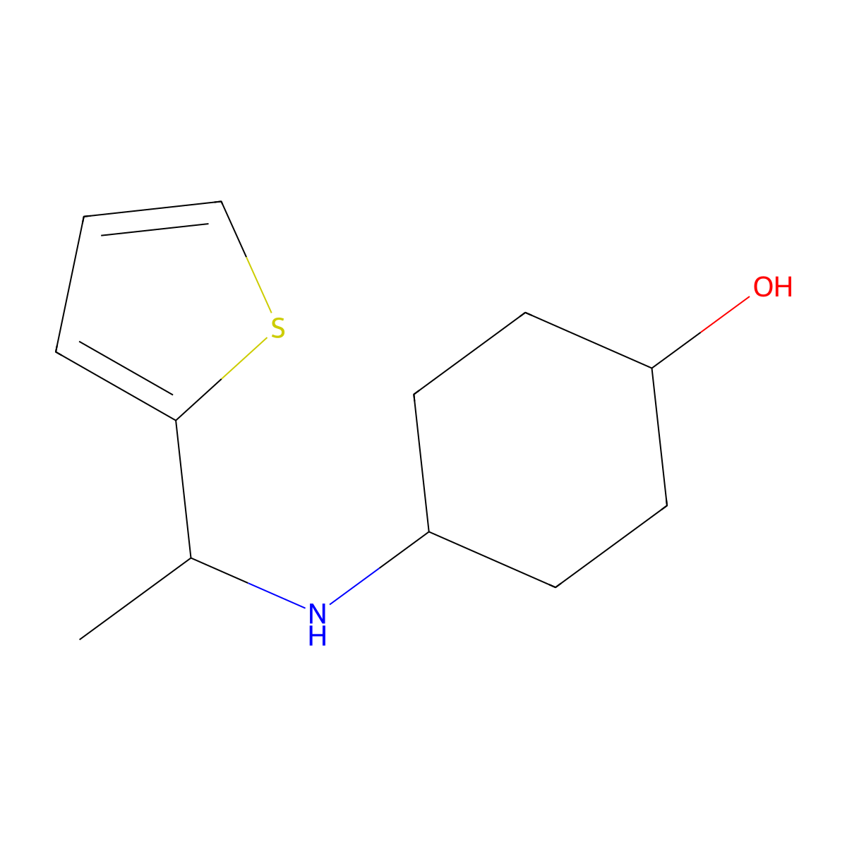 4-{[1-(Thiophen-2-YL)ethyl]amino}cyclohexan-1-OL molecular structure, CAS 1152824-89-9