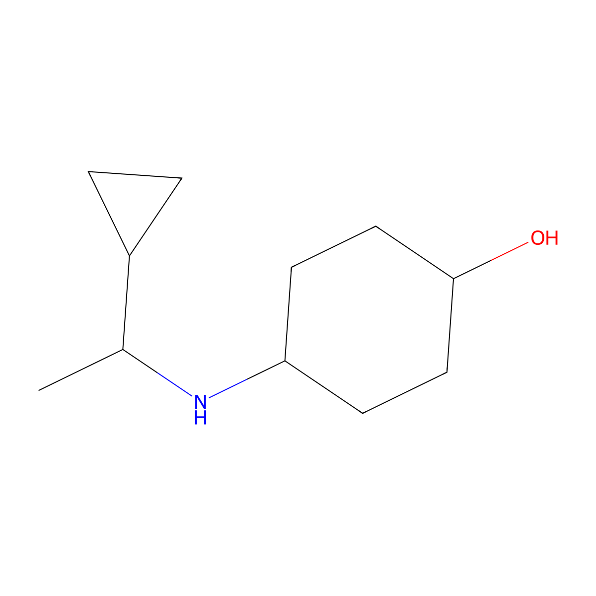 4-[(1-Cyclopropylethyl)amino]cyclohexan-1-ol molecular structure, CAS 1152825-01-8
