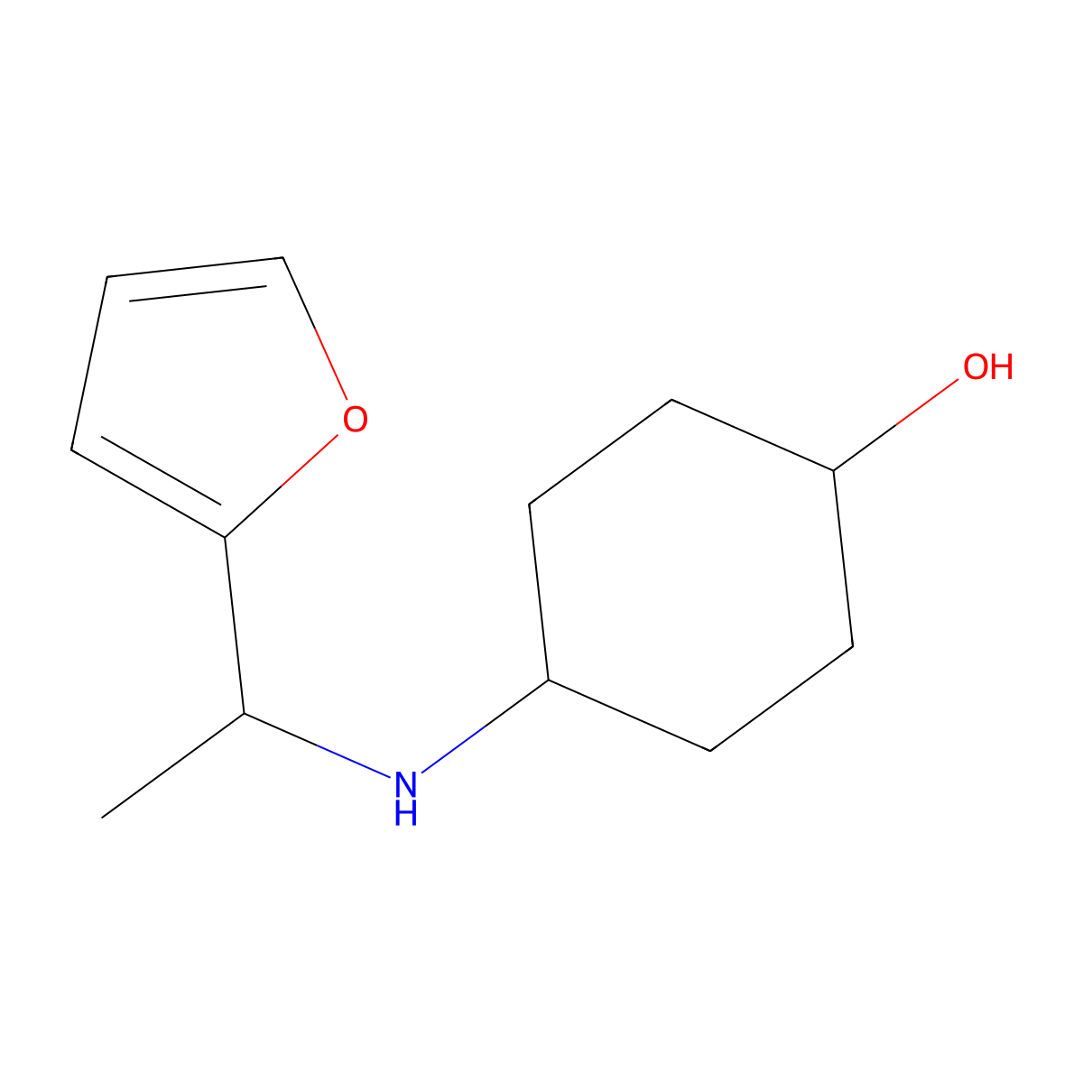 4-{[1-(Furan-2-YL)ethyl]amino}cyclohexan-1-OL molecular structure, CAS 1152825-05-2