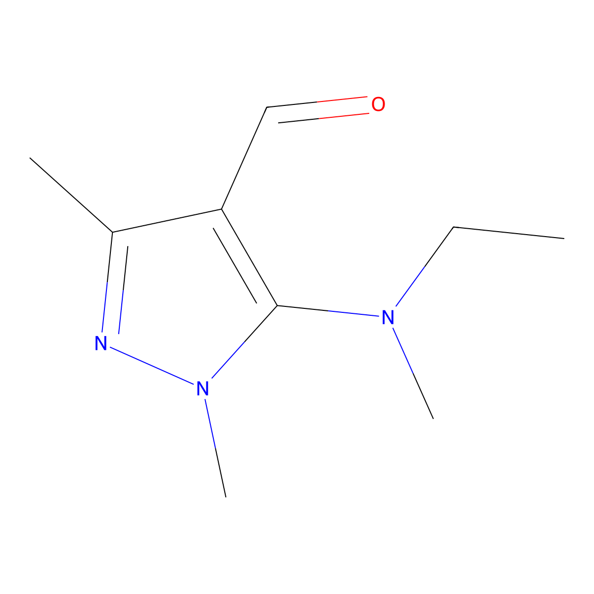 5-[Ethyl(methyl)amino]-1,3-dimethyl-1H-pyrazole-4-carbaldehyde molecular structure, CAS 1152829-85-0