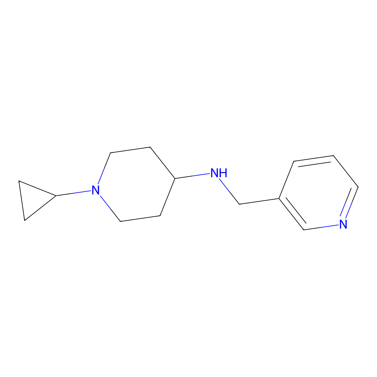 1-cyclopropyl-N-(pyridin-3-ylmethyl)piperidin-4-amine molecular structure, CAS 1152830-03-9