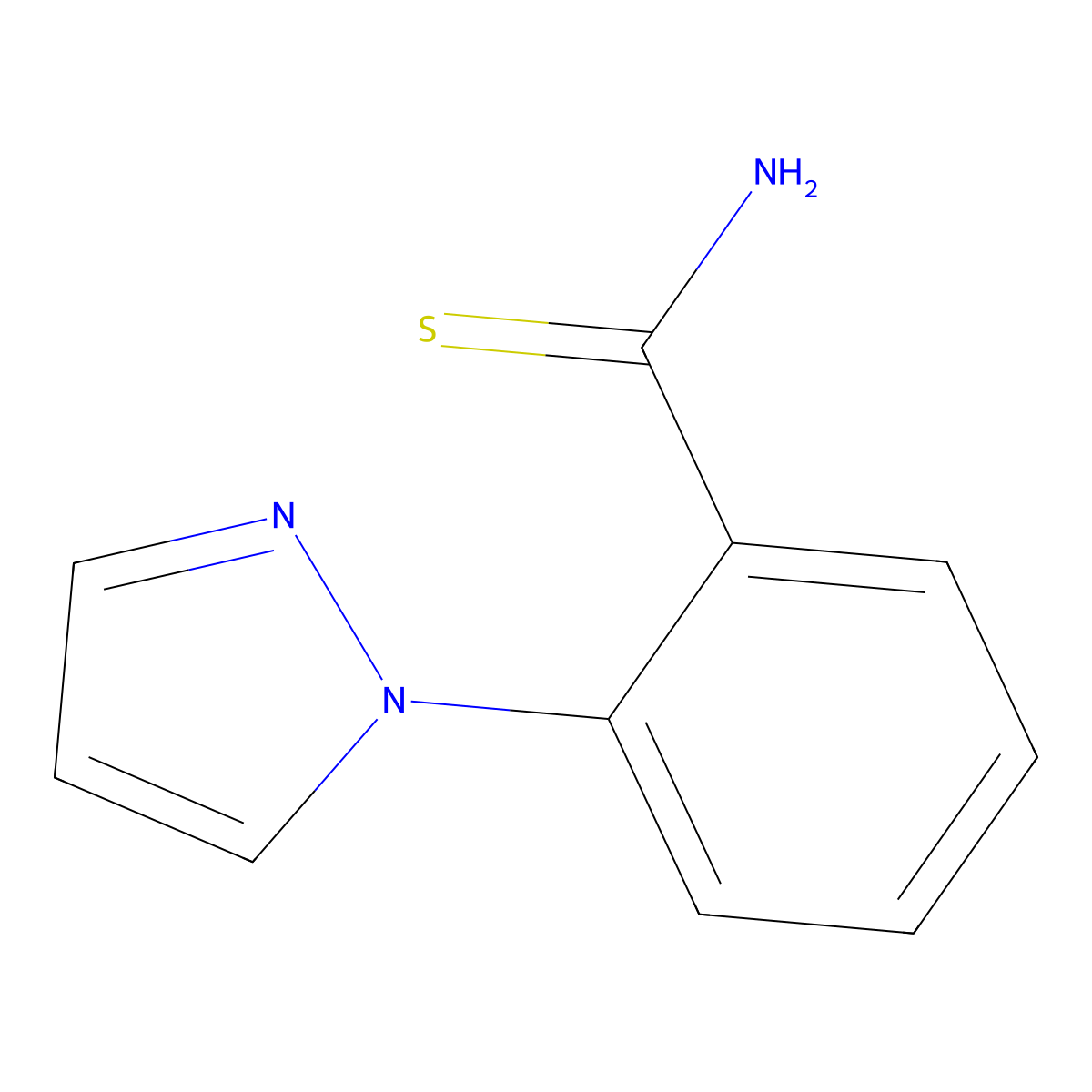 2-(1H-pyrazol-1-yl)benzene-1-carbothioamide molecular structure, CAS 1152836-33-3