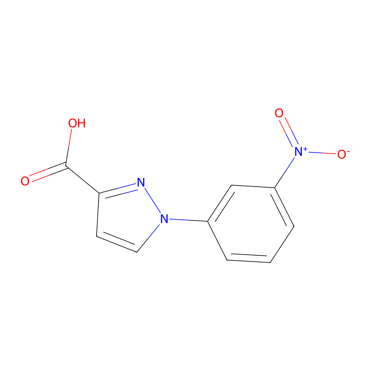 1-(3-nitrophenyl)-1H-pyrazole-3-carboxylic acid molecular structure, CAS 1152836-50-4