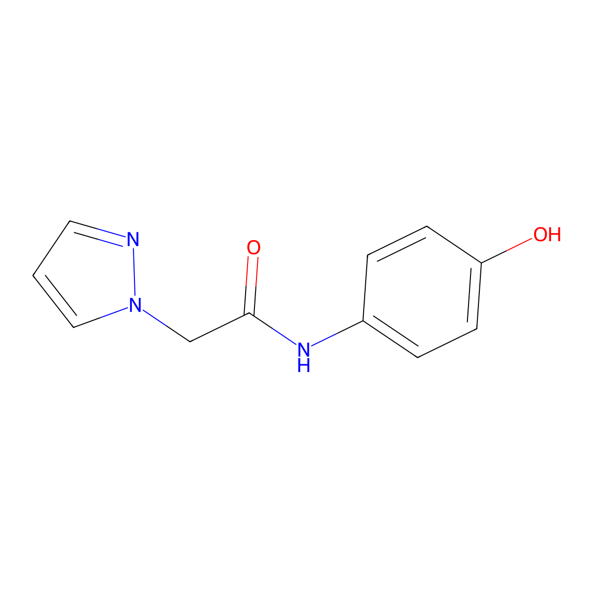 N-(4-hydroxyphenyl)-2-(1H-pyrazol-1-yl)acetamide molecular structure, CAS 1152836-90-2