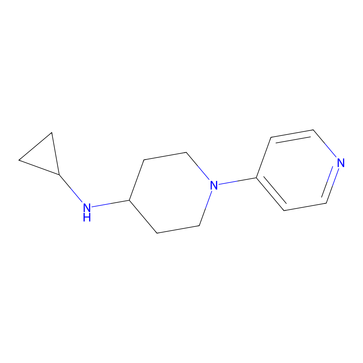 N-cyclopropyl-1-(pyridin-4-yl)piperidin-4-amine molecular structure, CAS 1152836-96-8