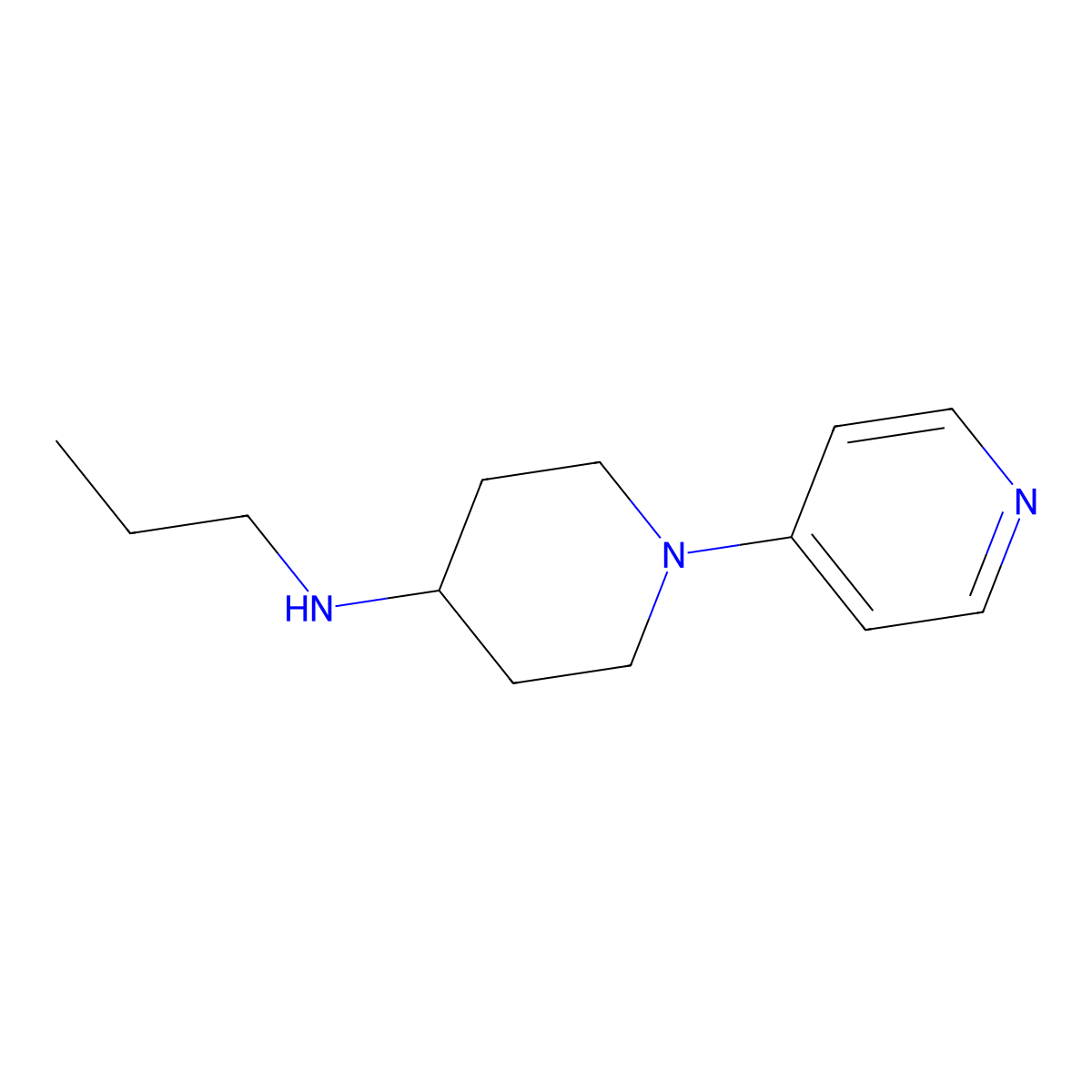 N-propyl-1-(pyridin-4-yl)piperidin-4-amine molecular structure, CAS 1152837-00-7