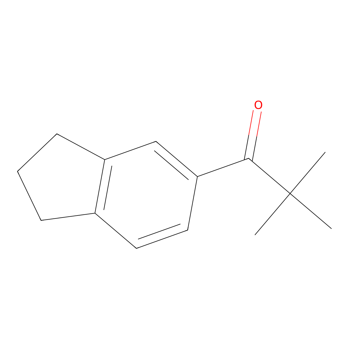1-(2,3-dihydro-1H-inden-5-yl)-2,2-dimethylpropan-1-one molecular structure, CAS 1152837-03-0