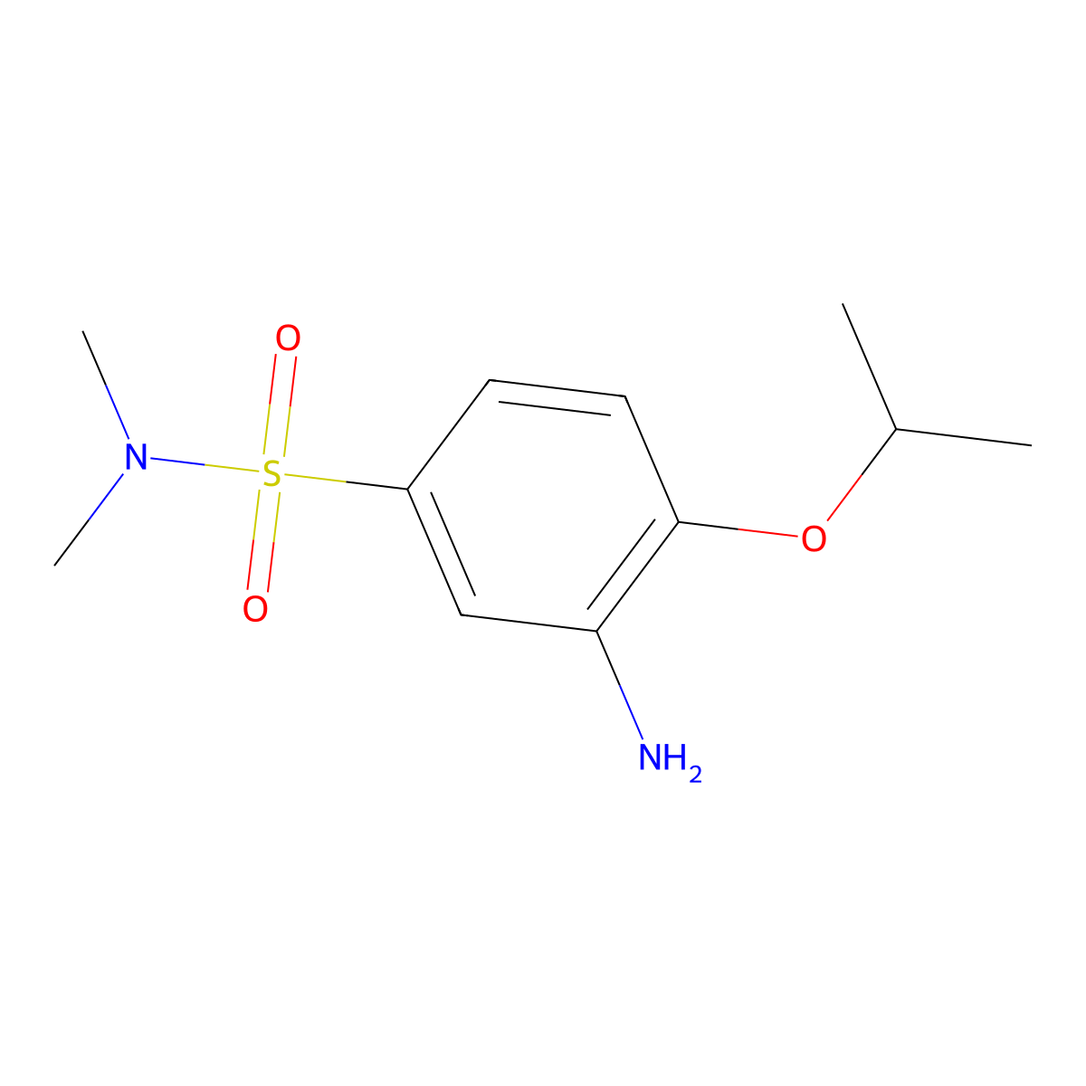 3-amino-N,N-dimethyl-4-(propan-2-yloxy)benzene-1-sulfonamide molecular structure, CAS 1152837-83-6