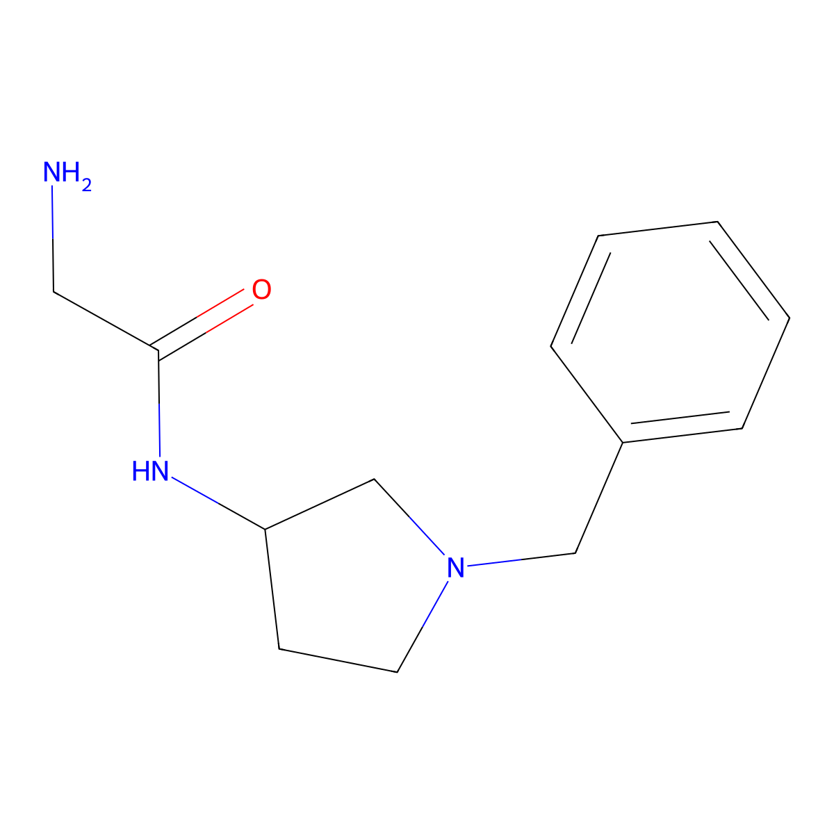 2-Amino-N-(1-benzylpyrrolidin-3-yl)acetamide molecular structure, CAS 1152838-28-2