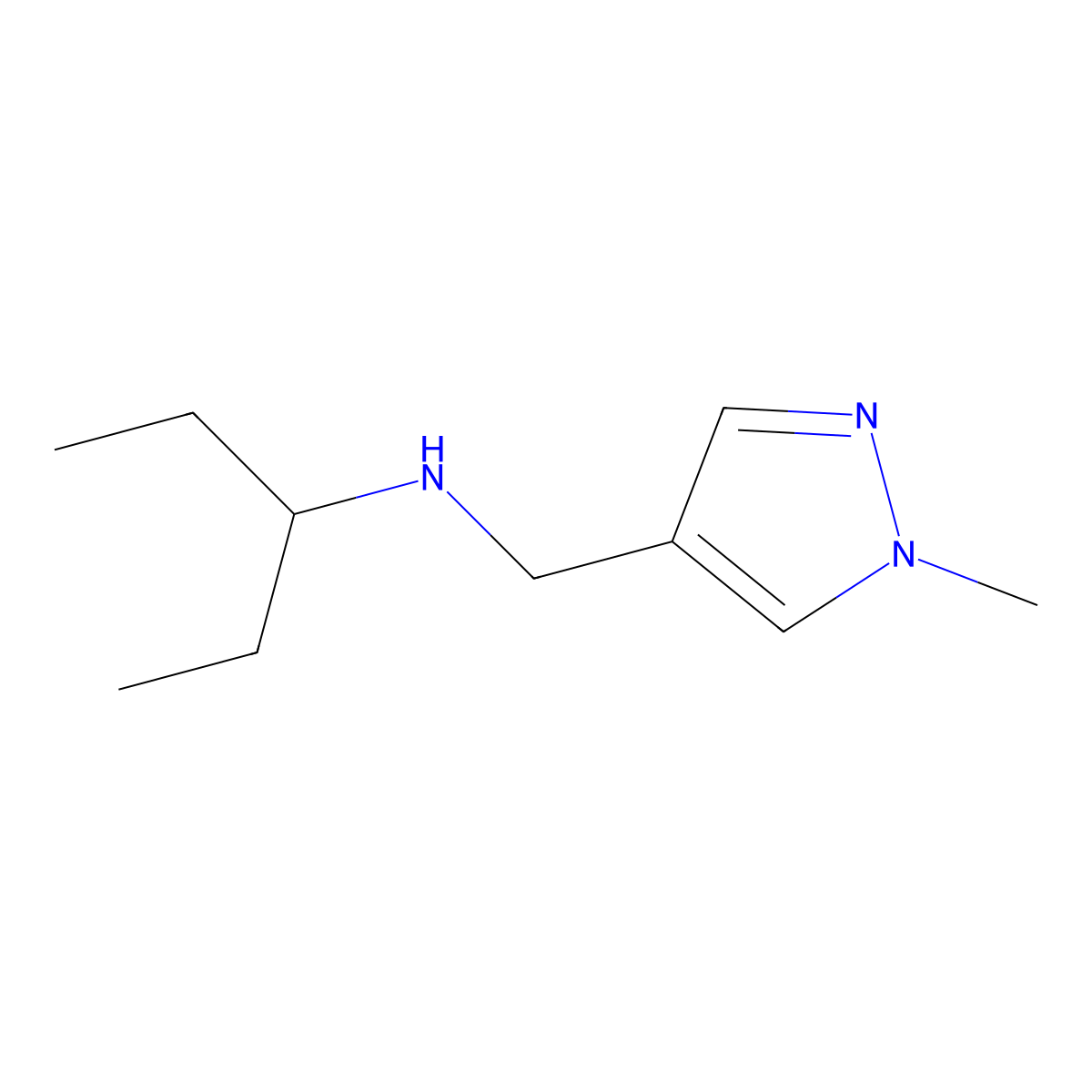 [(1-Methyl-1H-pyrazol-4-yl)methyl](pentan-3-yl)amine molecular structure, CAS 1152839-85-4