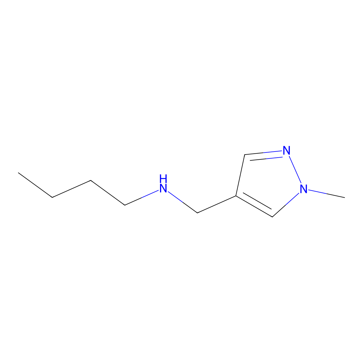 butyl[(1-methyl-1H-pyrazol-4-yl)methyl]amine molecular structure, CAS 1152840-71-5