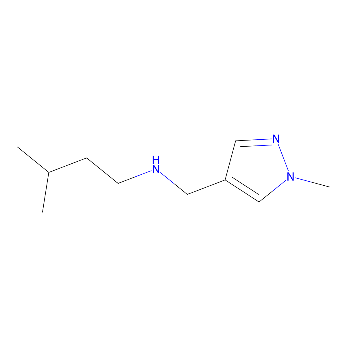 [(1-Methyl-1H-pyrazol-4-yl)methyl](3-methylbutyl)amine molecular structure, CAS 1152840-88-4