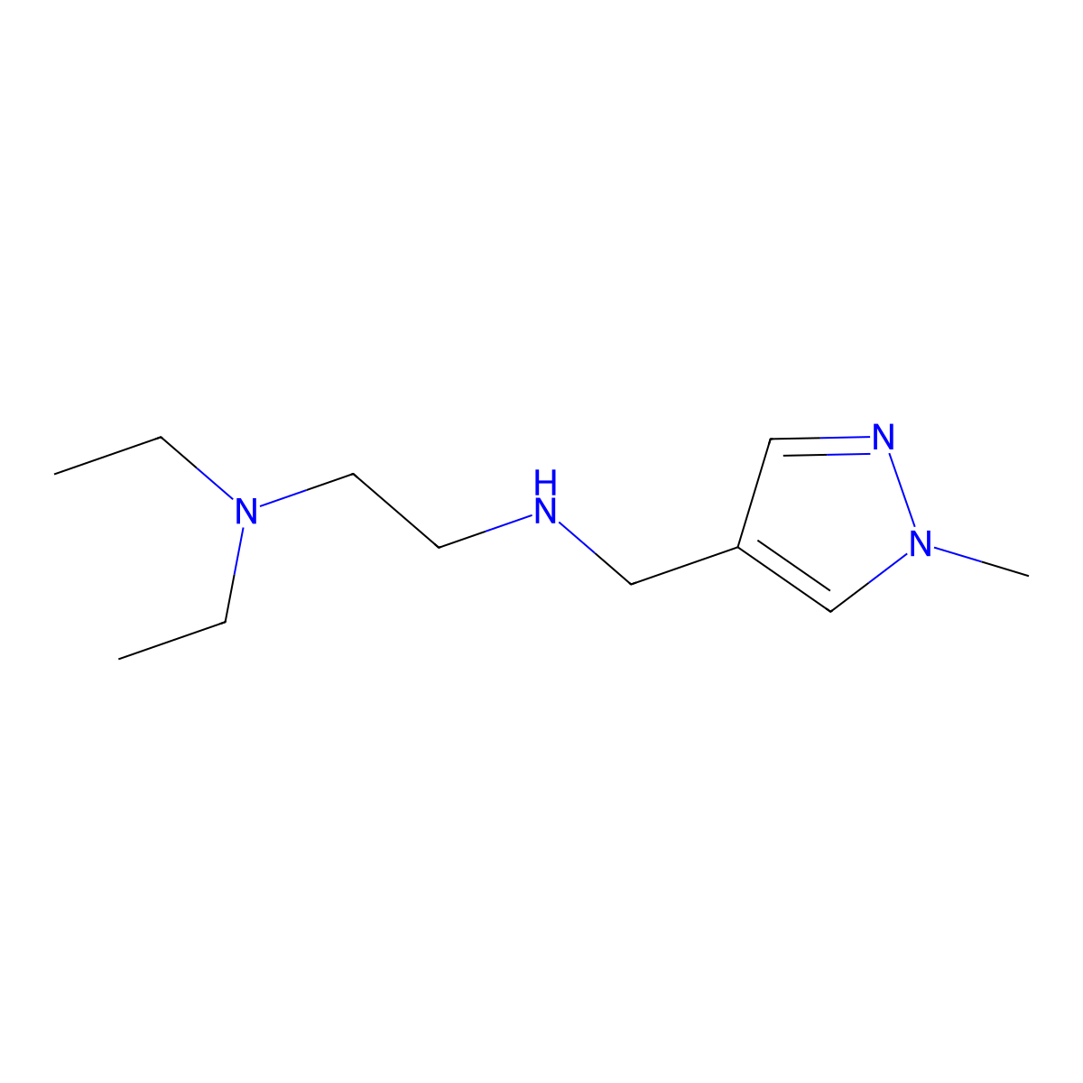 [2-(Diethylamino)ethyl][(1-methyl-1H-pyrazol-4-yl)methyl]amine molecular structure, CAS 1152841-06-9