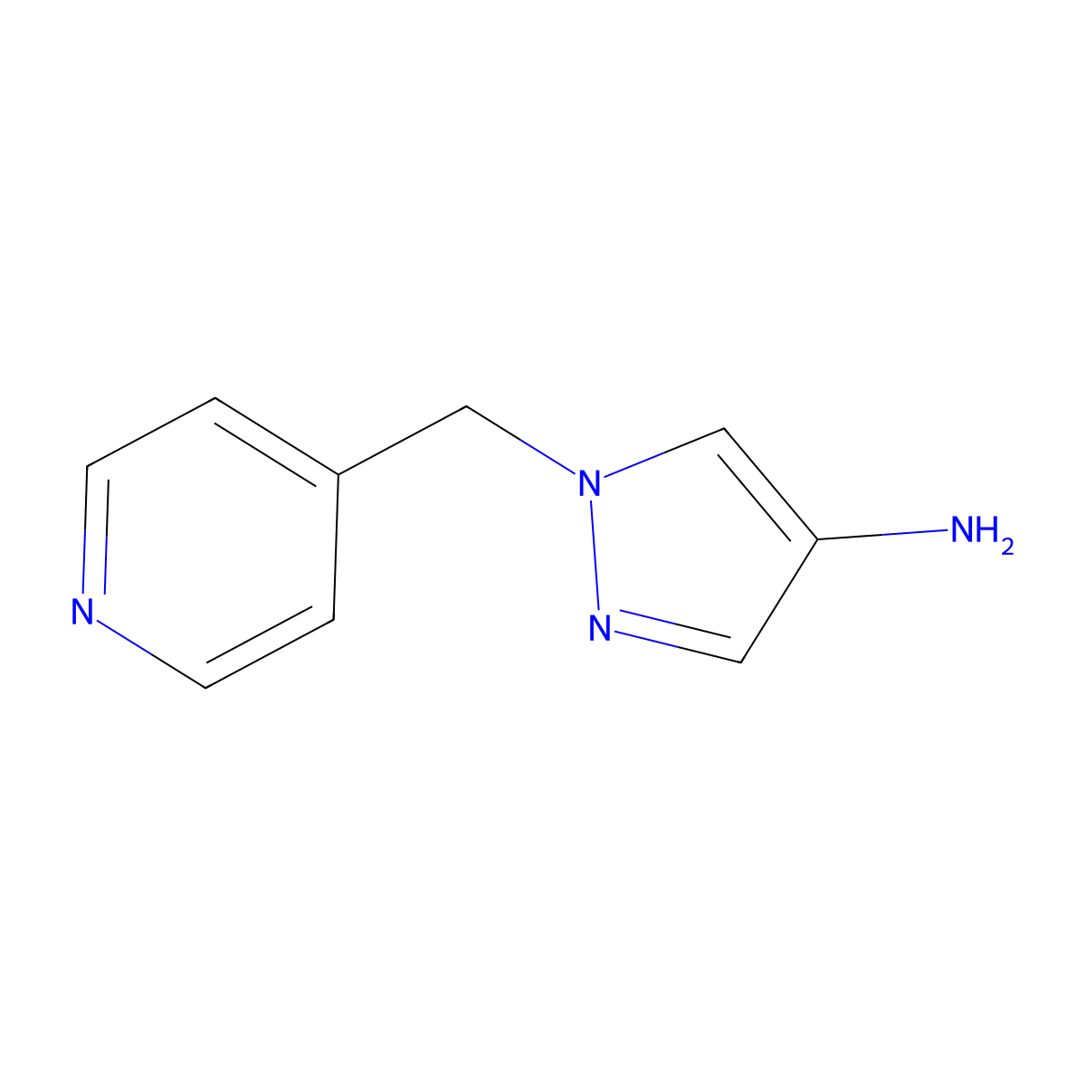 1-(pyridin-4-ylmethyl)-1H-pyrazol-4-amine molecular structure, CAS 1152841-31-0