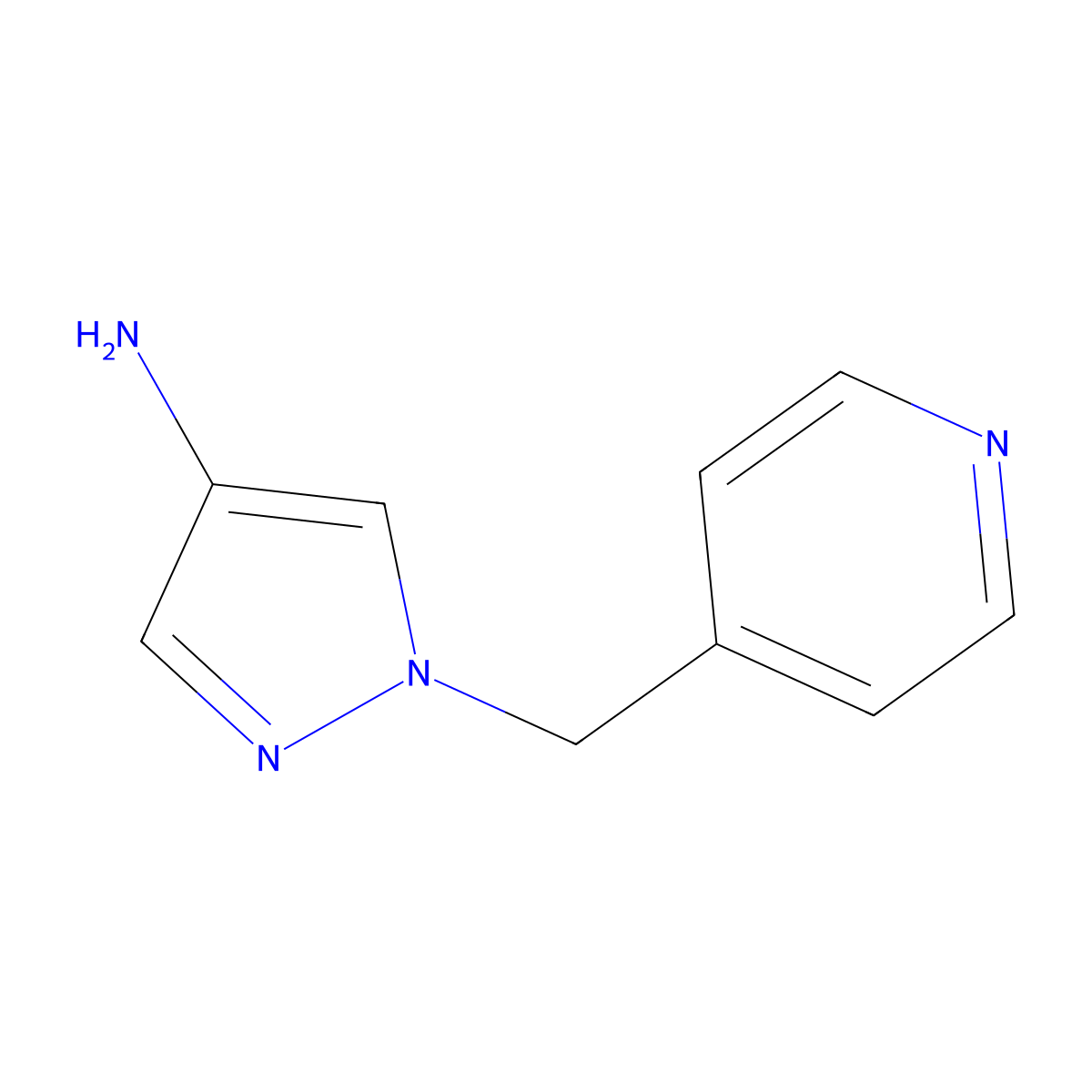 1-(pyridin-4-ylmethyl)-1H-pyrazol-4-amine molecular structure, CAS 1152841-31-0