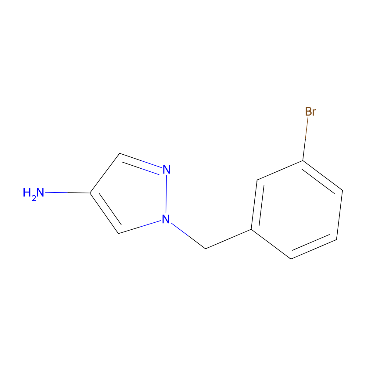 1-(3-Bromobenzyl)-1H-pyrazol-4-amine molecular structure, CAS 1152841-36-5