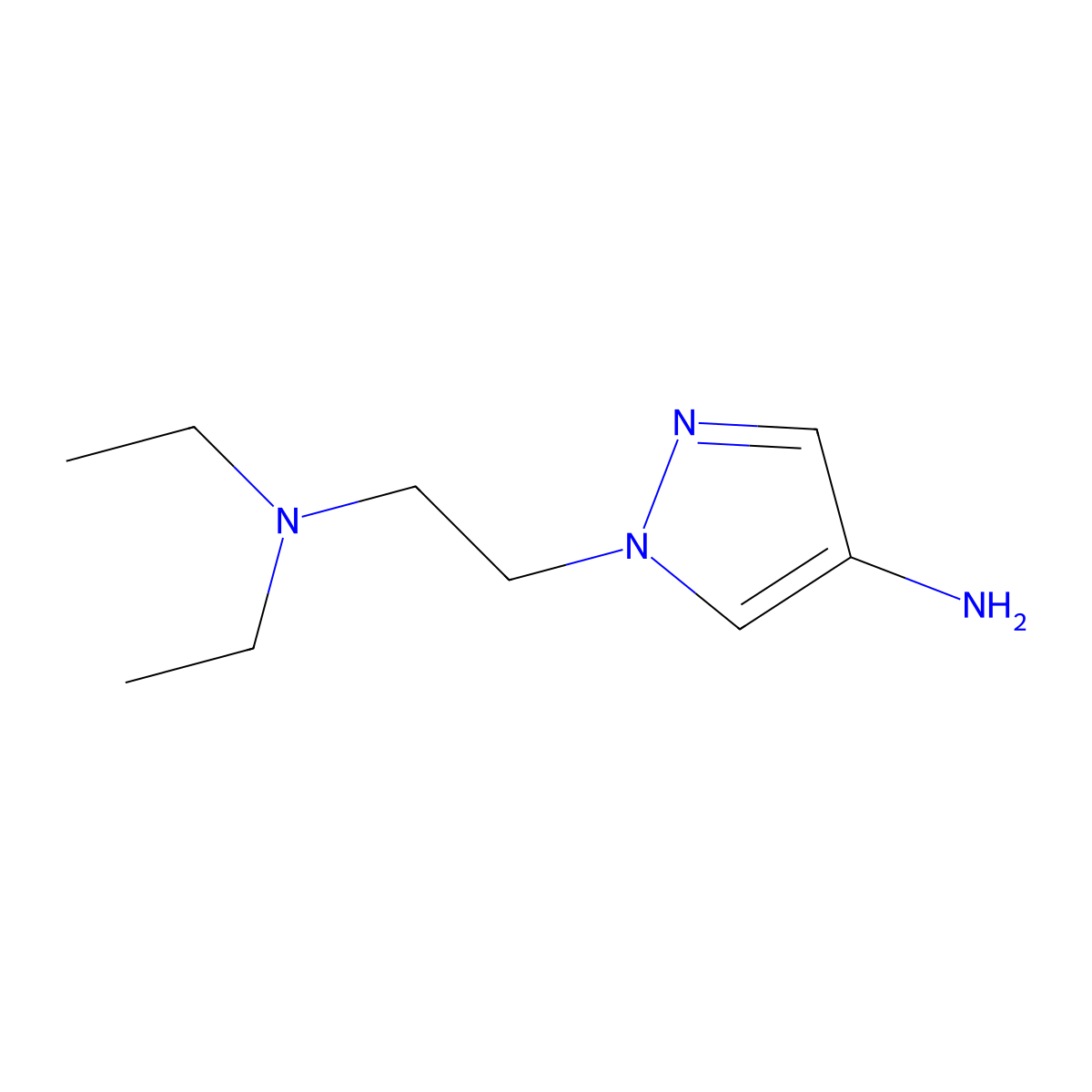 1-[2-(diethylamino)ethyl]-1H-pyrazol-4-amine molecular structure, CAS 1152841-43-4