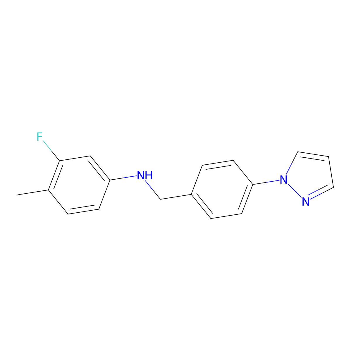 N-(3-Fluoro-4-methylphenyl)-4-(1H-pyrazol-1-yl)benzenemethanamine molecular structure, CAS 1152841-44-5