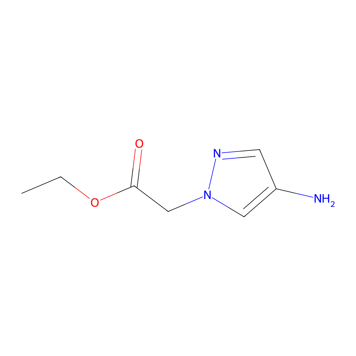 Ethyl 2-(4-amino-1H-pyrazol-1-yl)acetate molecular structure, CAS 1152841-53-6