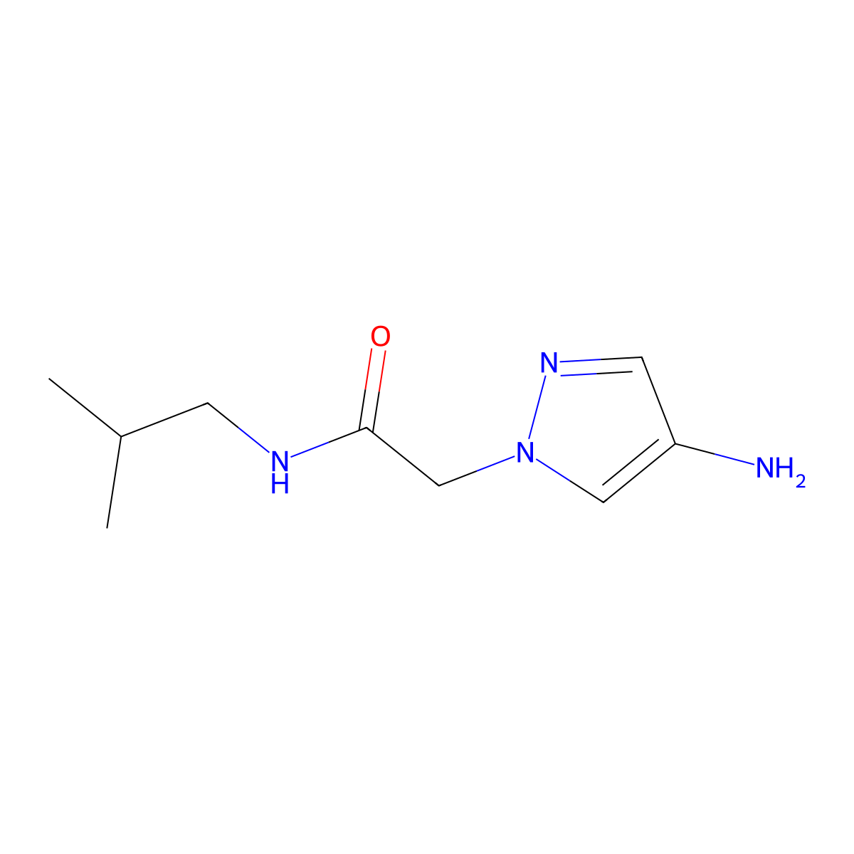 2-(4-Amino-1h-pyrazol-1-yl)-N-isobutylacetamide molecular structure, CAS 1152841-58-1