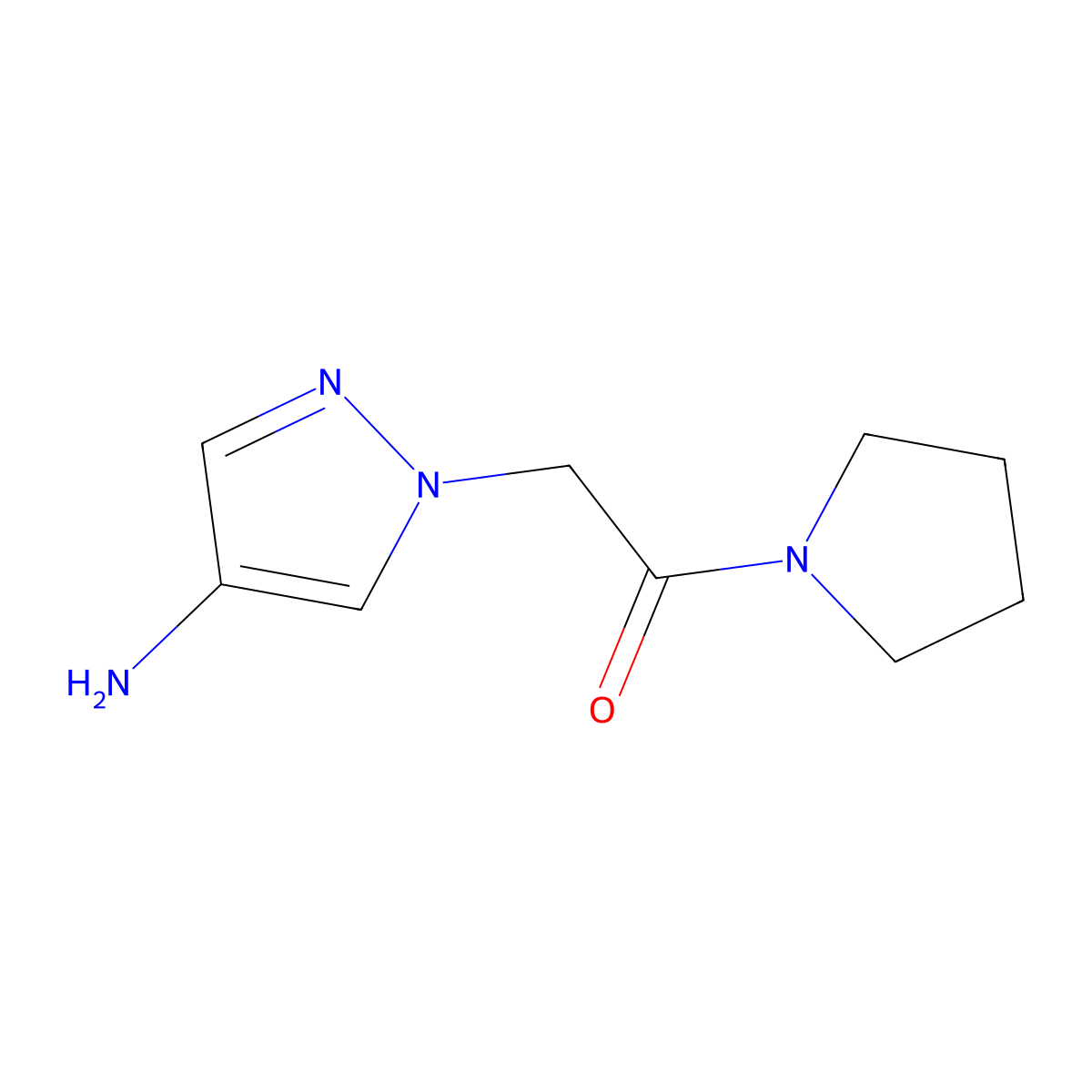 2-(4-Amino-1h-pyrazol-1-yl)-1-(pyrrolidin-1-yl)ethan-1-one molecular structure, CAS 1152841-70-7