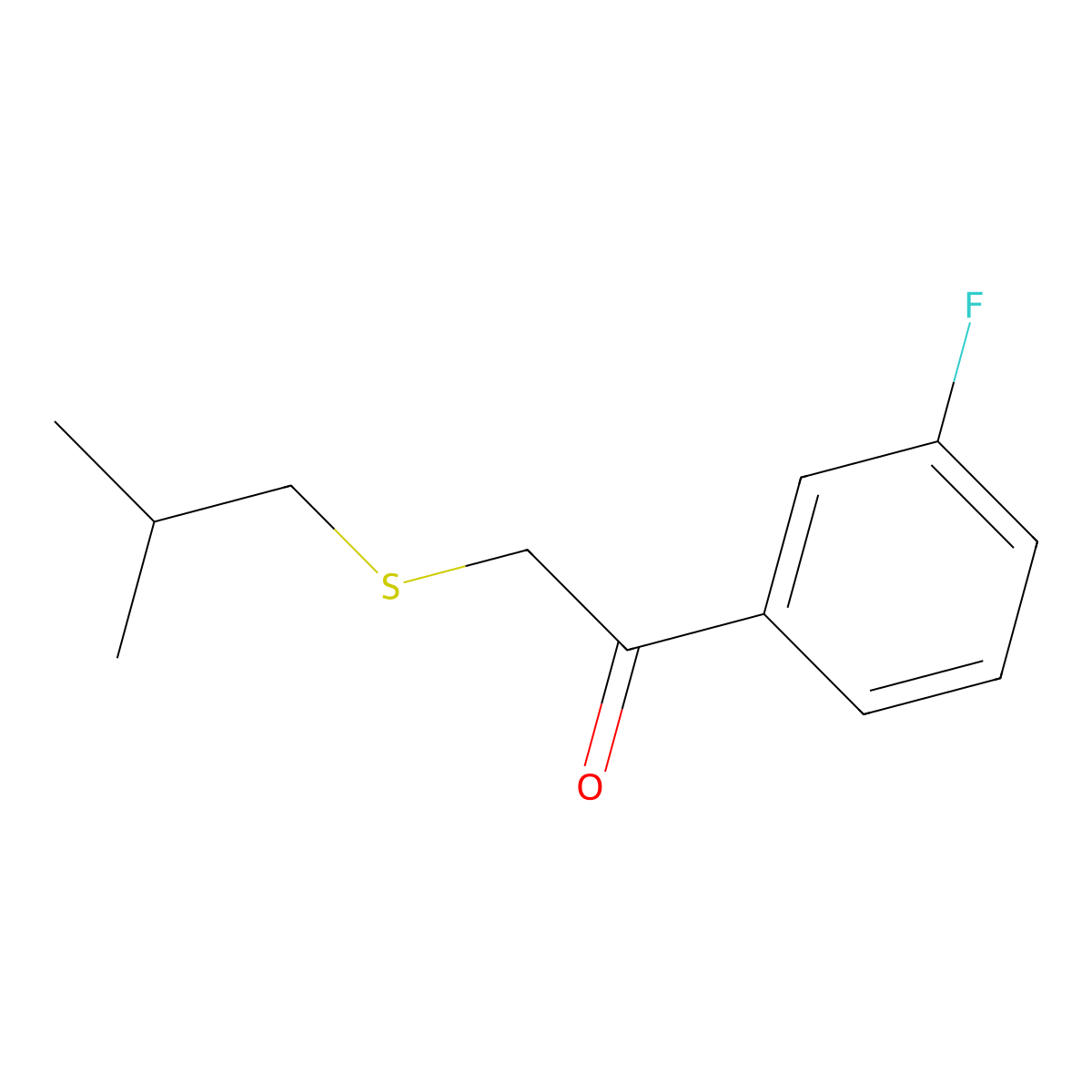 1-(3-Fluorophenyl)-2-[(2-methylpropyl)sulfanyl]ethan-1-one molecular structure, CAS 1152841-71-8