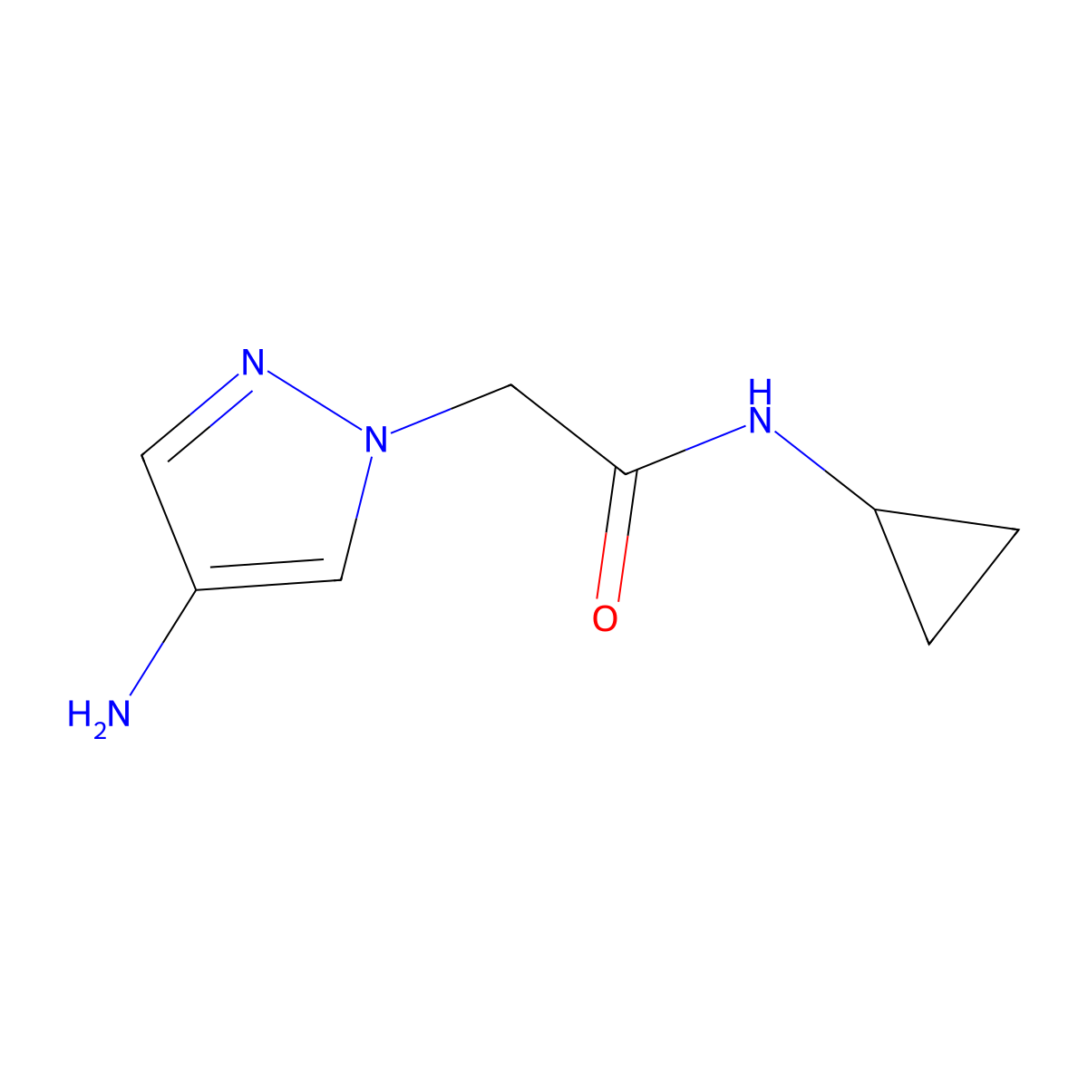 2-(4-amino-1H-pyrazol-1-yl)-N-cyclopropylacetamide molecular structure, CAS 1152841-80-9