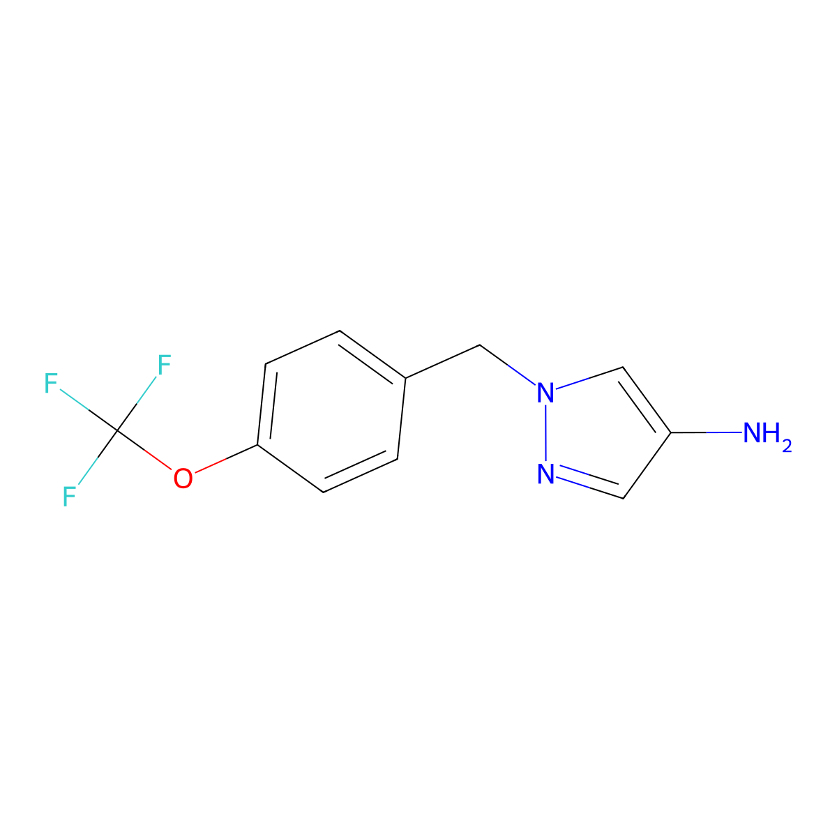 1-{[4-(Trifluoromethoxy)phenyl]methyl}-1H-pyrazol-4-amine molecular structure, CAS 1152841-84-3