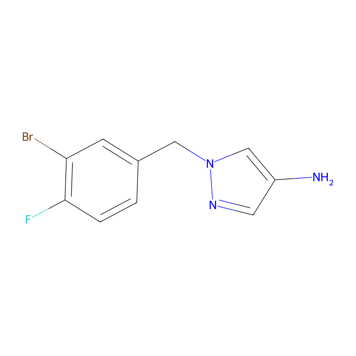 1-(3-Bromo-4-fluorobenzyl)-1h-pyrazol-4-amine molecular structure, CAS 1152841-87-6
