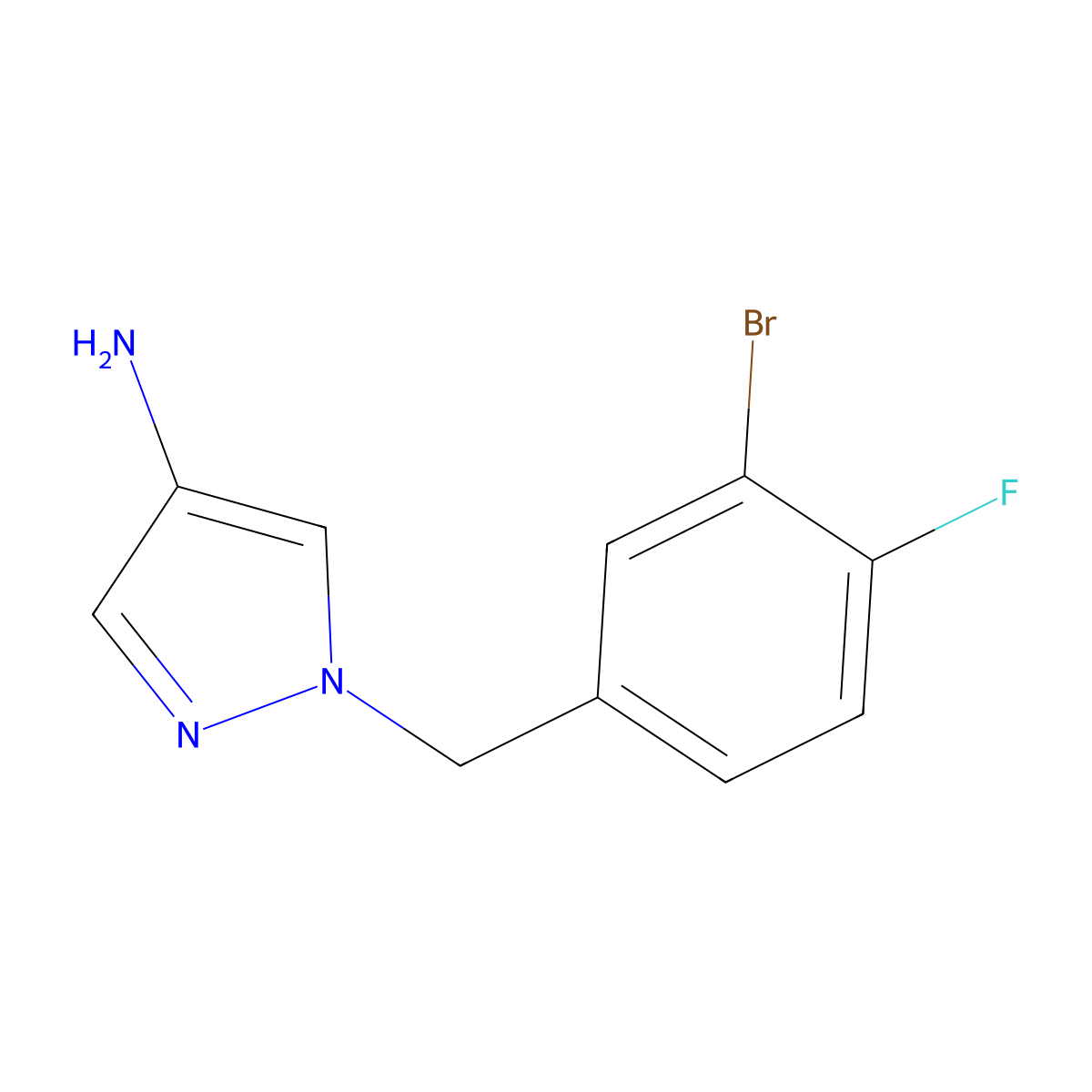 1-(3-Bromo-4-fluorobenzyl)-1h-pyrazol-4-amine molecular structure, CAS 1152841-87-6