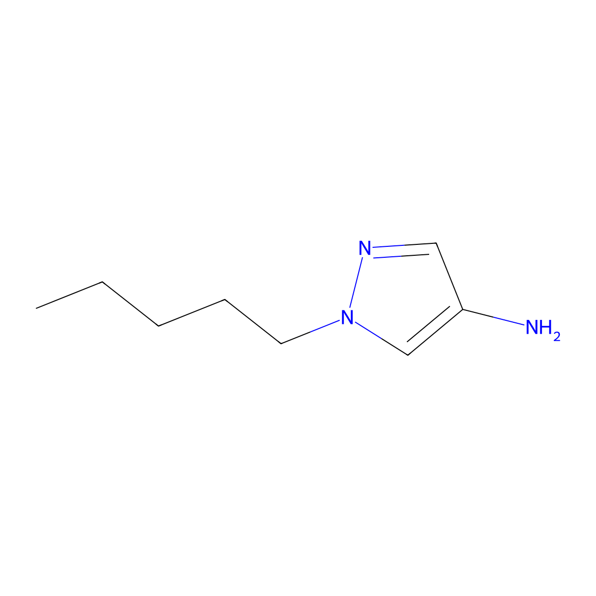 1-Pentyl-1H-pyrazol-4-amine molecular structure, CAS 1152841-99-0