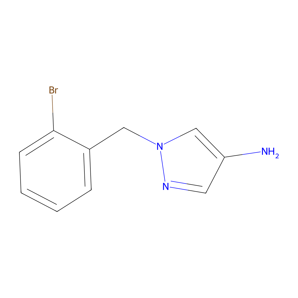 1-[(2-Bromophenyl)methyl]-1H-pyrazol-4-amine molecular structure, CAS 1152842-08-4