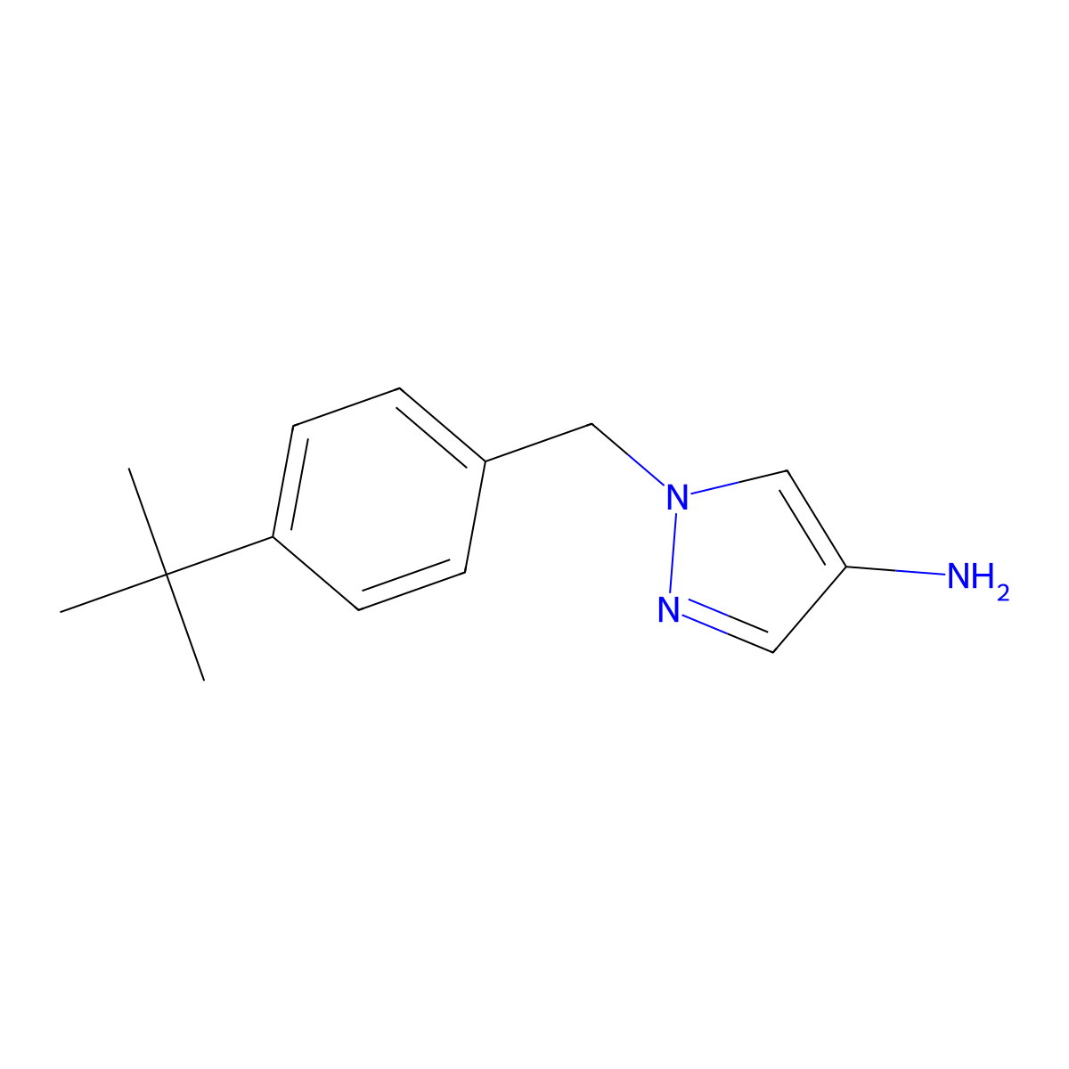 1-[(4-tert-Butylphenyl)methyl]-1H-pyrazol-4-amine molecular structure, CAS 1152842-20-0