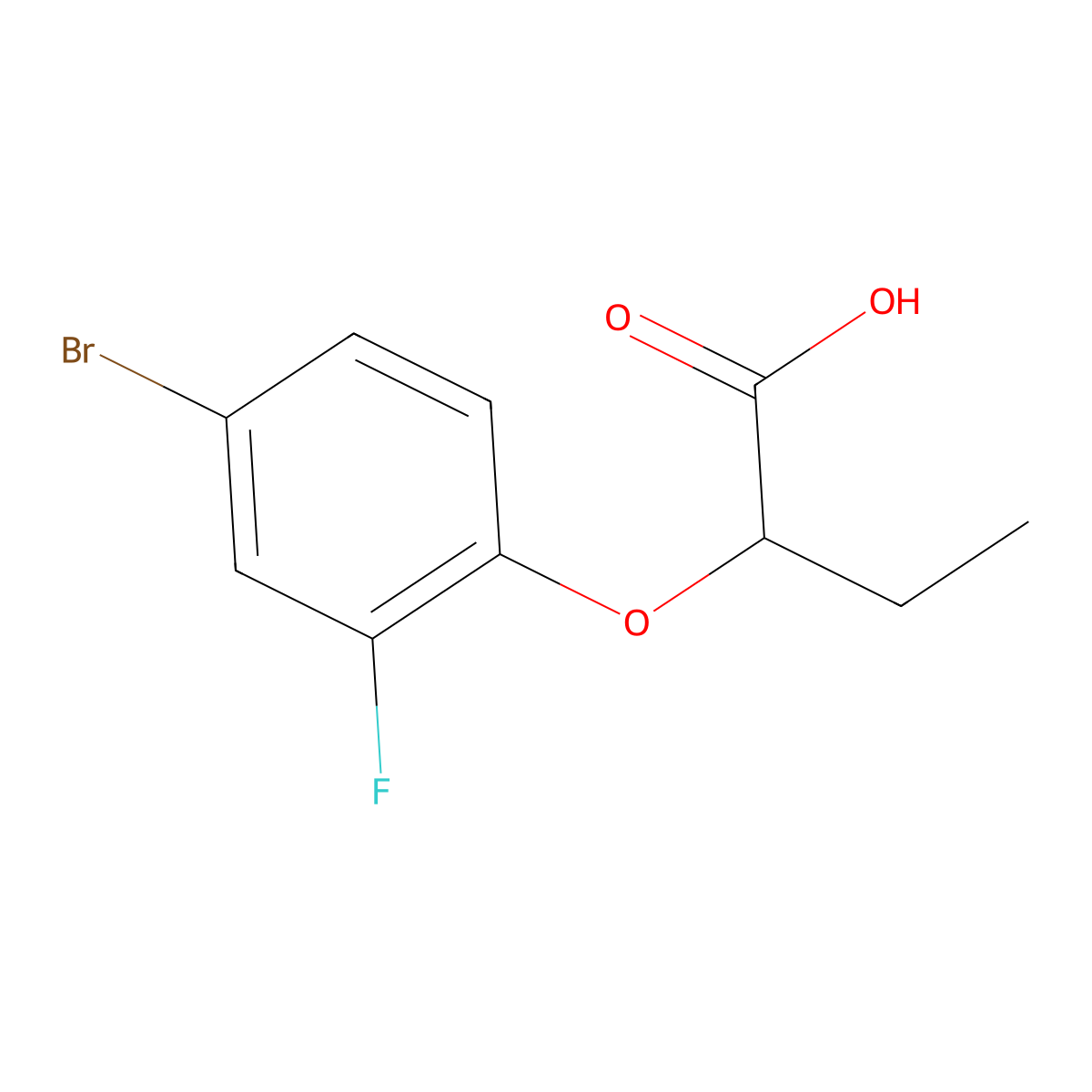 2-(4-Bromo-2-fluorophenoxy)butanoic acid molecular structure, CAS 1152843-96-3