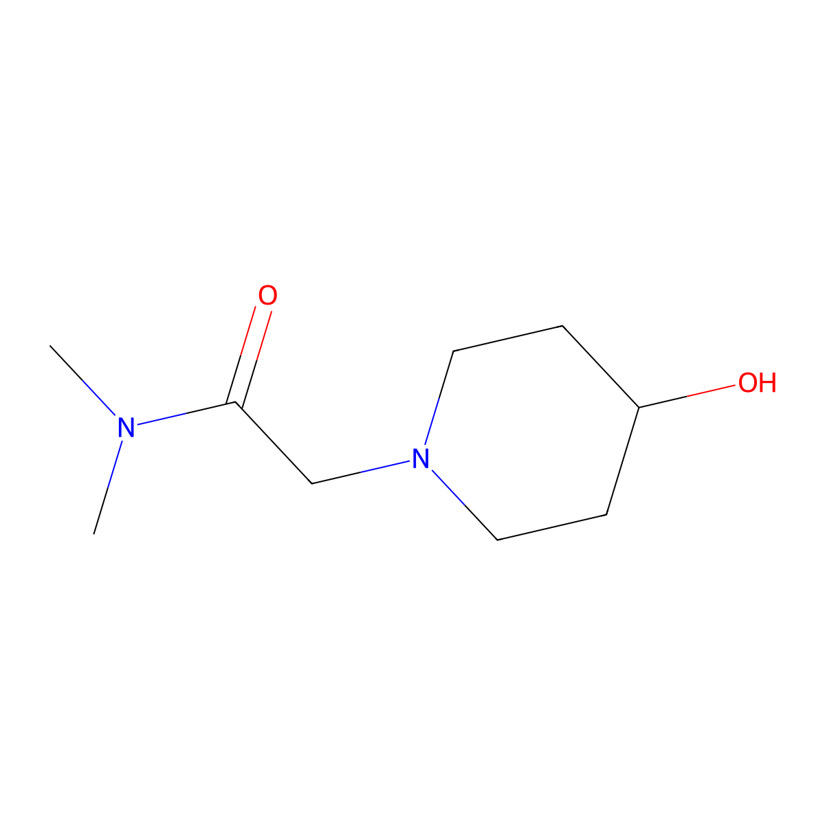 2-(4-hydroxypiperidin-1-yl)-N,N-dimethylacetamide molecular structure, CAS 1152845-38-9