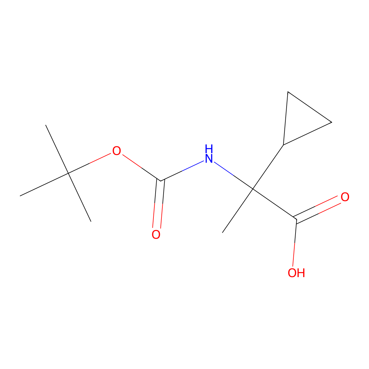 2-{[(Tert-butoxy)carbonyl]amino}-2-cyclopropylpropanoic acid molecular structure, CAS 1152845-51-6