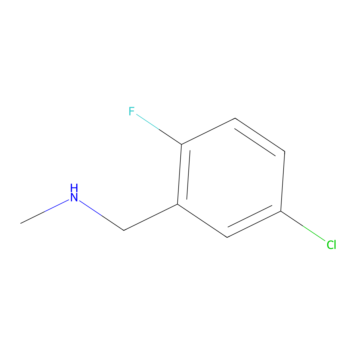((5-Chloro-2-fluorophenyl)methyl)(methyl)amine molecular structure, CAS 1152846-18-8