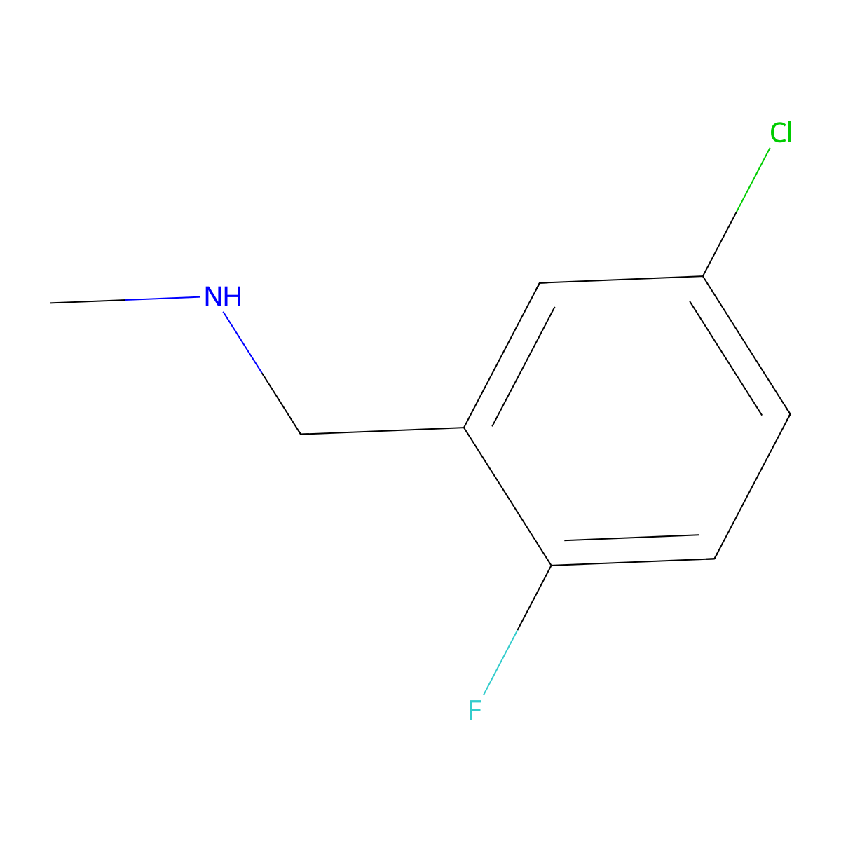 ((5-Chloro-2-fluorophenyl)methyl)(methyl)amine molecular structure, CAS 1152846-18-8
