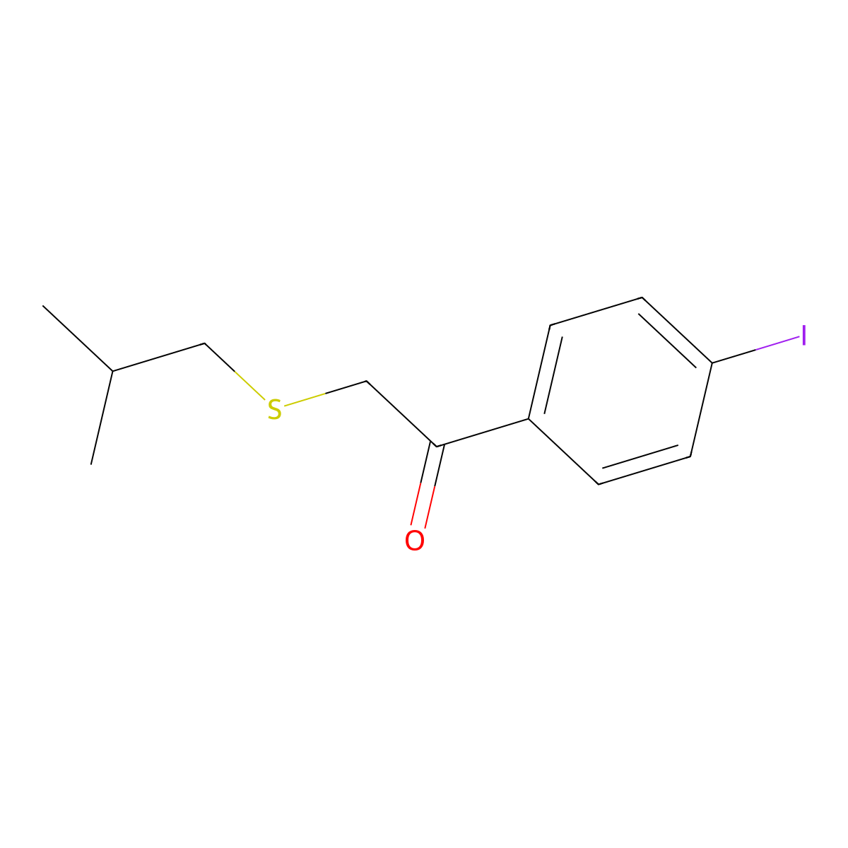 1-(4-Iodophenyl)-2-[(2-methylpropyl)sulfanyl]ethan-1-one molecular structure, CAS 1152848-78-6