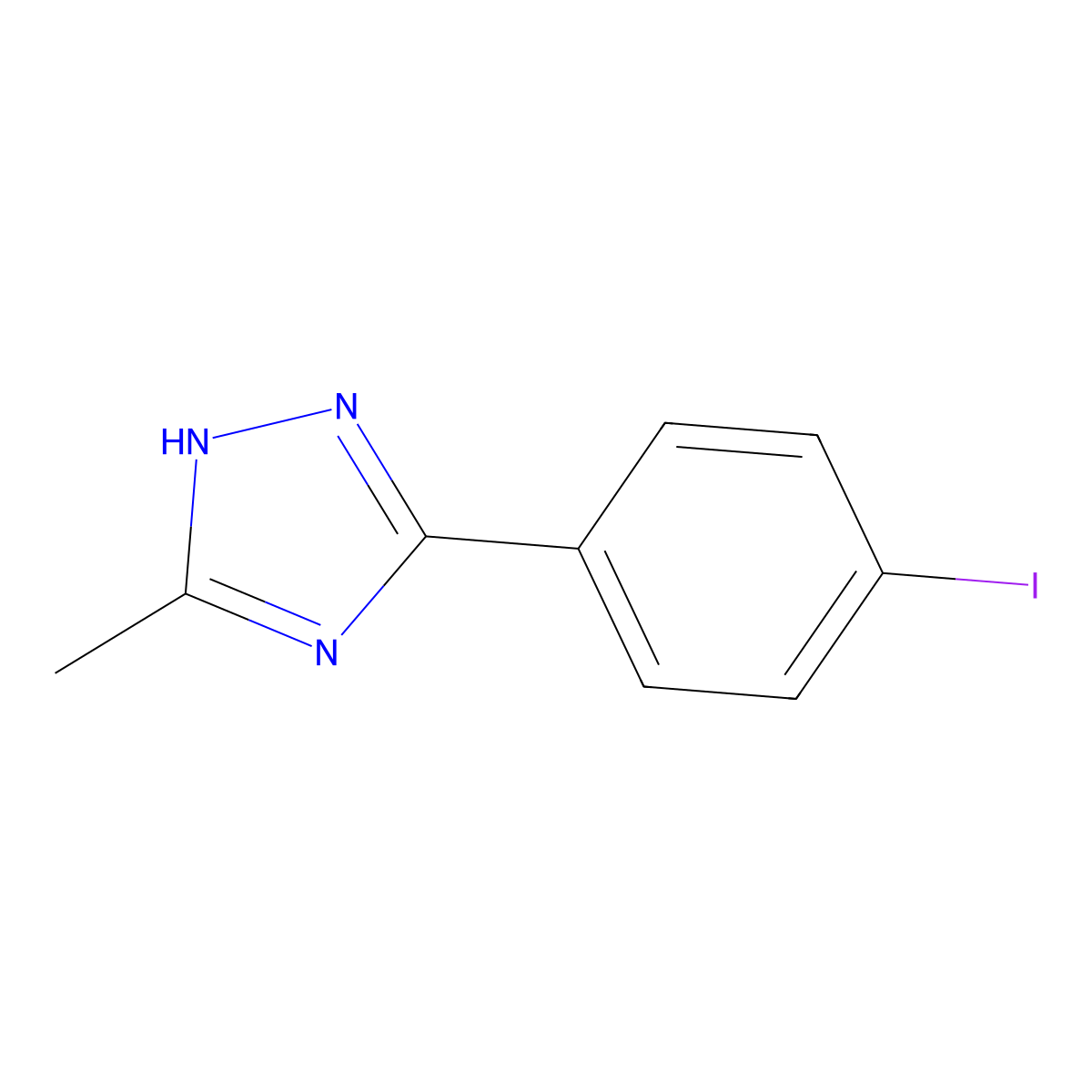 3-(4-iodophenyl)-5-methyl-1H-1,2,4-triazole molecular structure, CAS 1152849-82-5