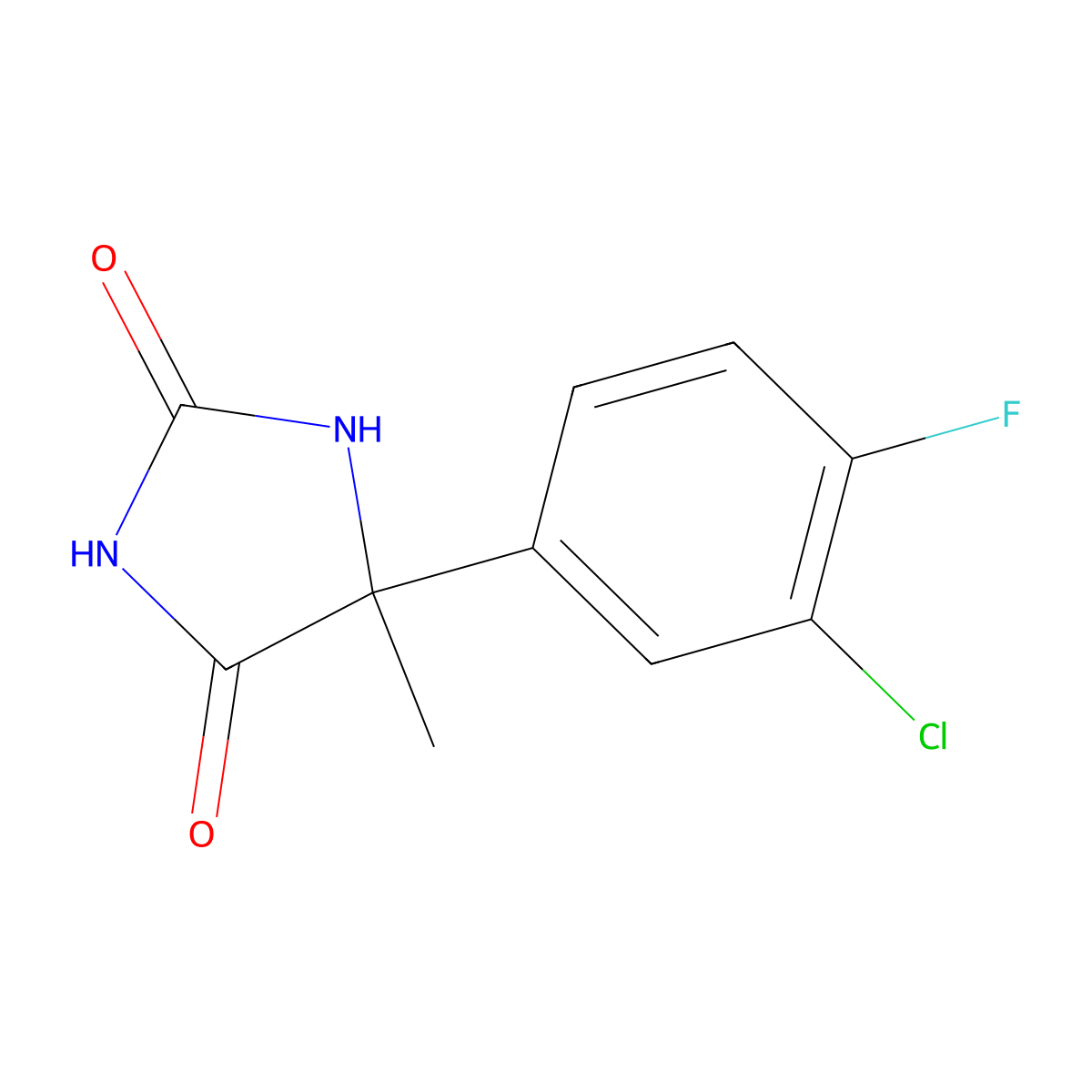 5-(3-Chloro-4-fluorophenyl)-5-methylimidazolidine-2,4-dione molecular structure, CAS 1152850-20-8