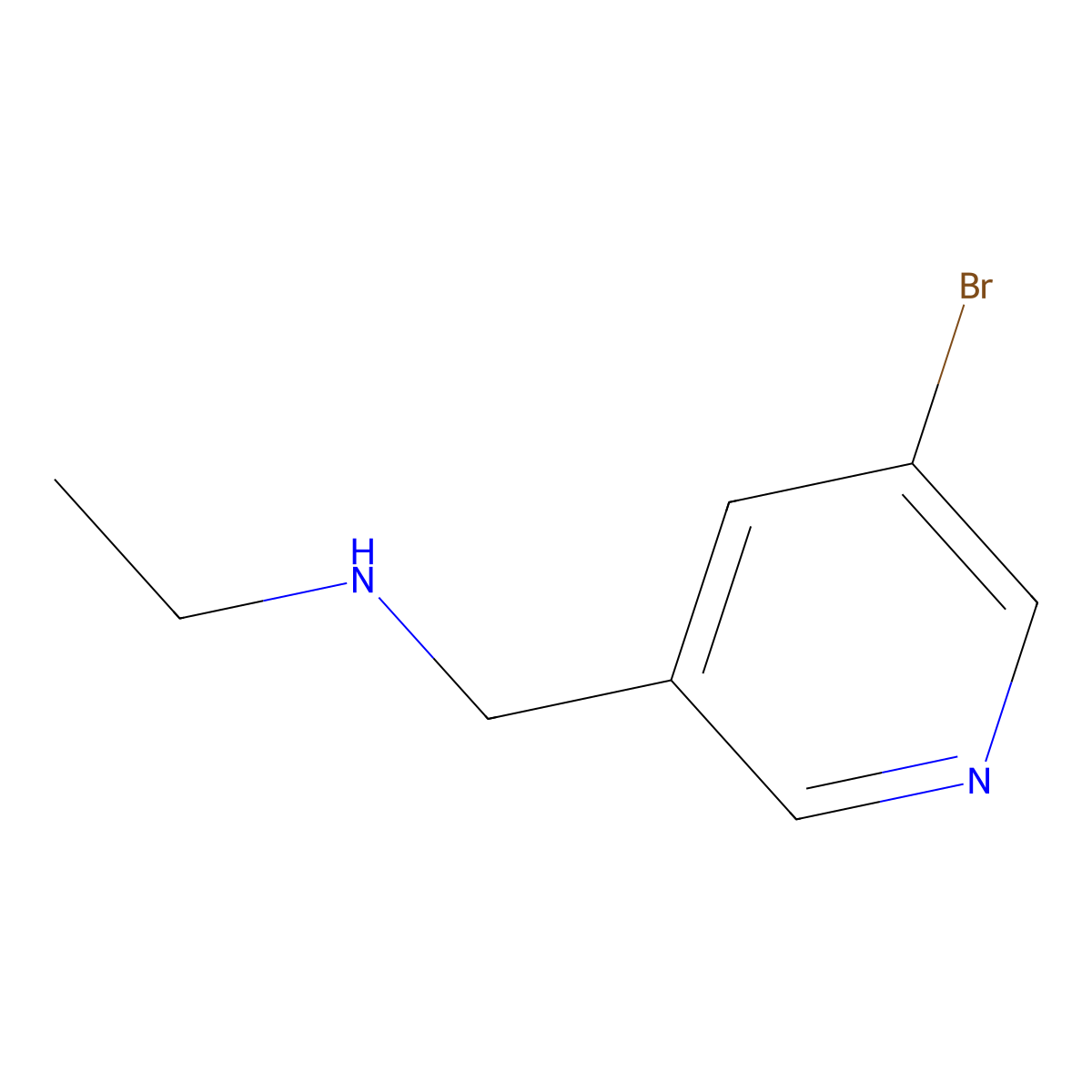 N-((5-bromopyridin-3-yl)methyl)ethanamine molecular structure, CAS 1152850-79-7